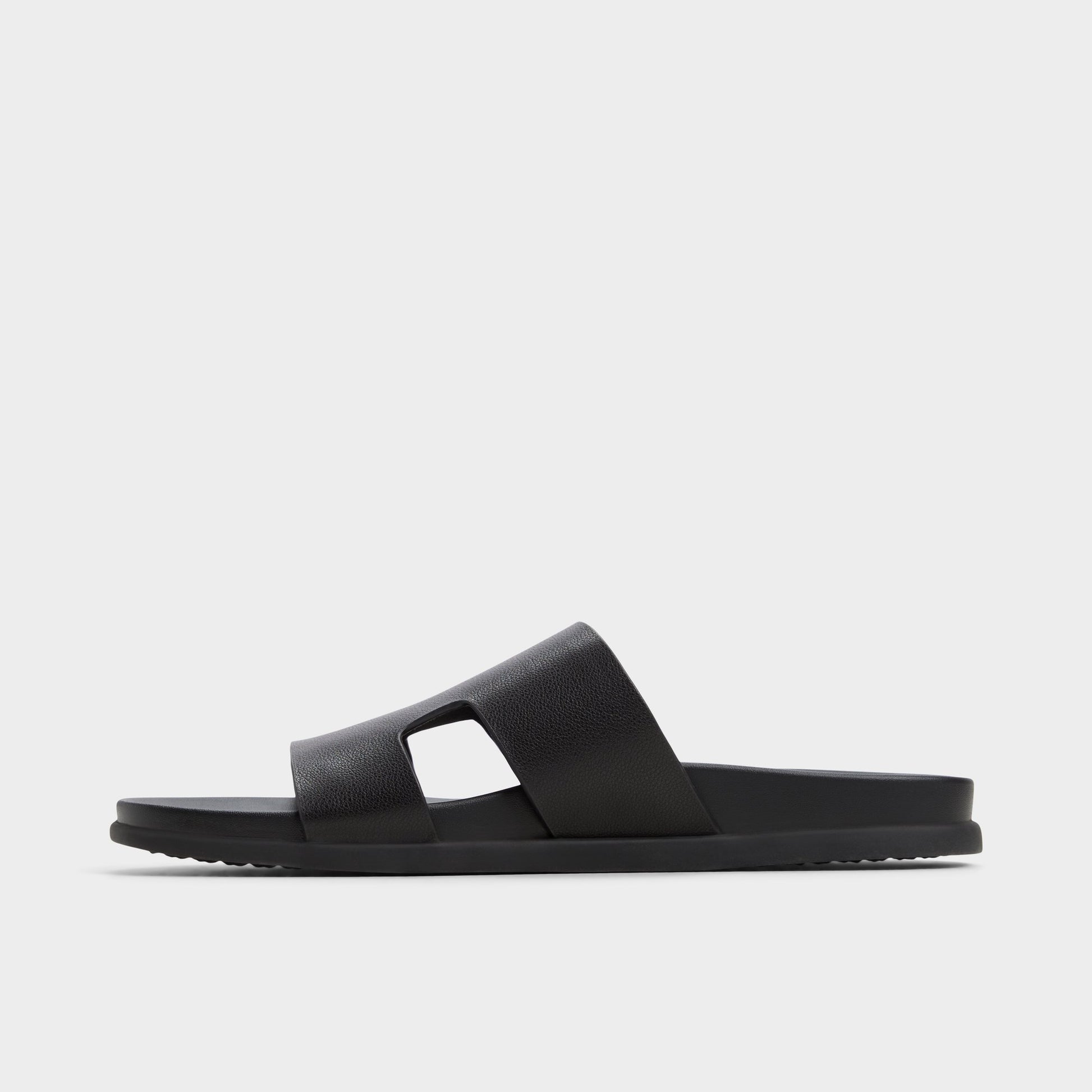 Side view of Other black Mondi Slide sandal
