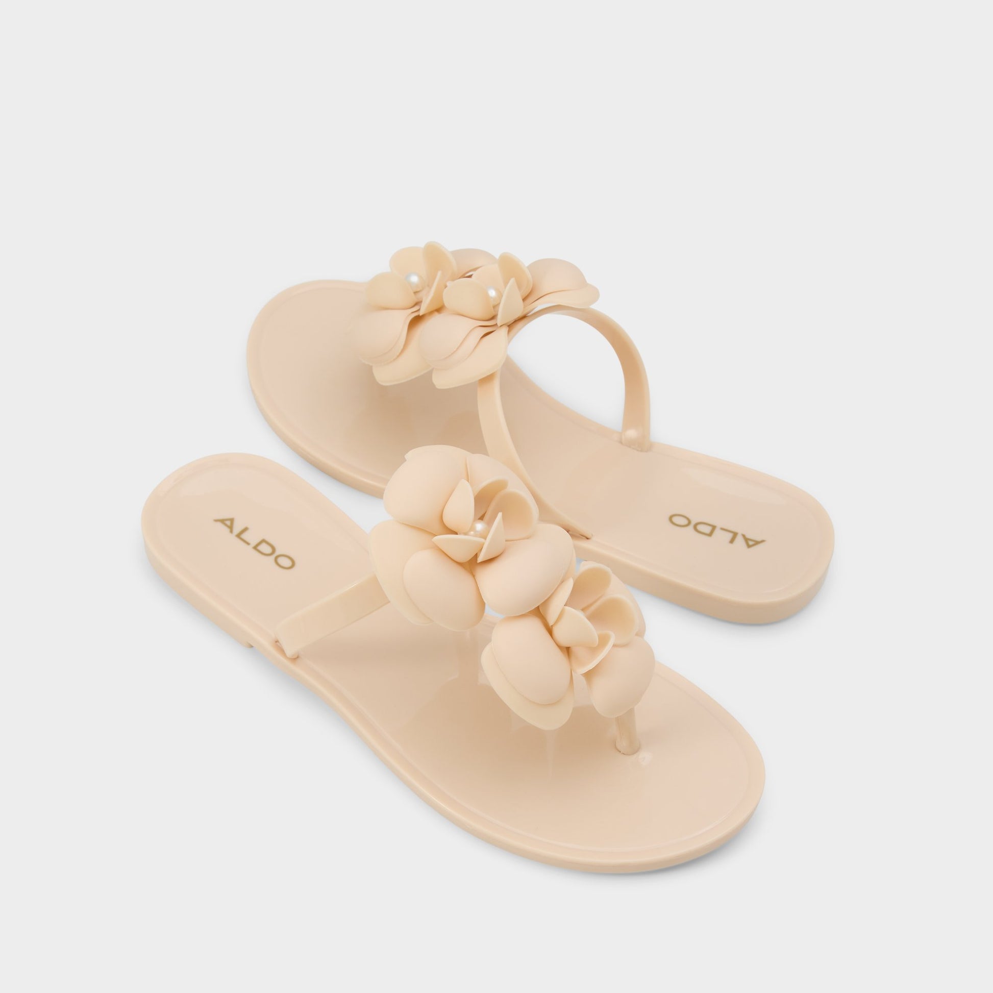 Main View of Natural Simke Flip flop for Womens
