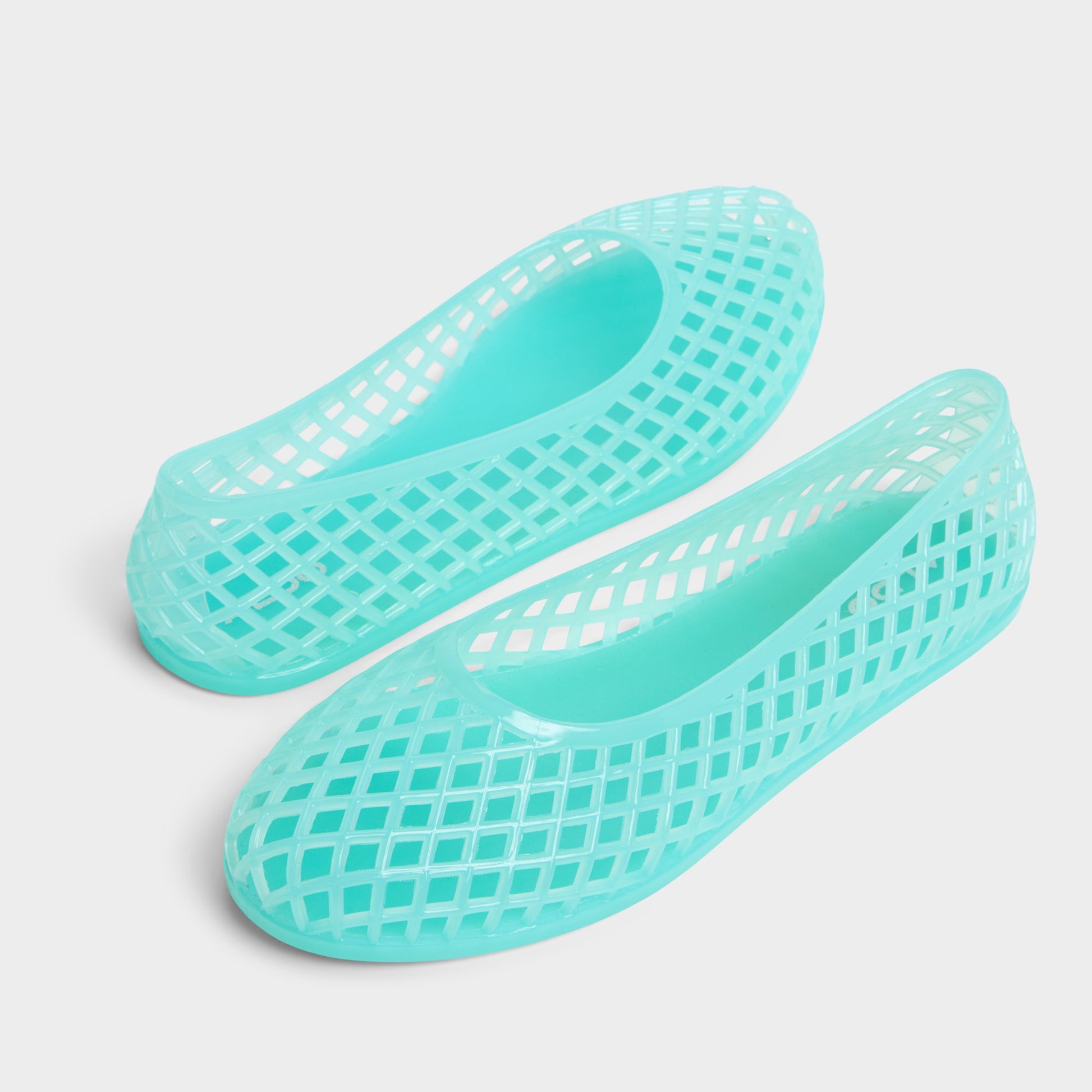 Main View of Turquoise Dwaoria Jelly flats for Womens