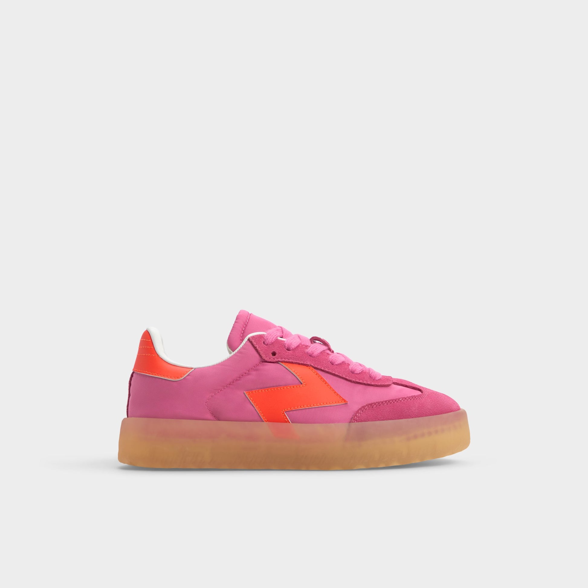 Main View of Bright Pink Retrostep Low top sneaker for Womens