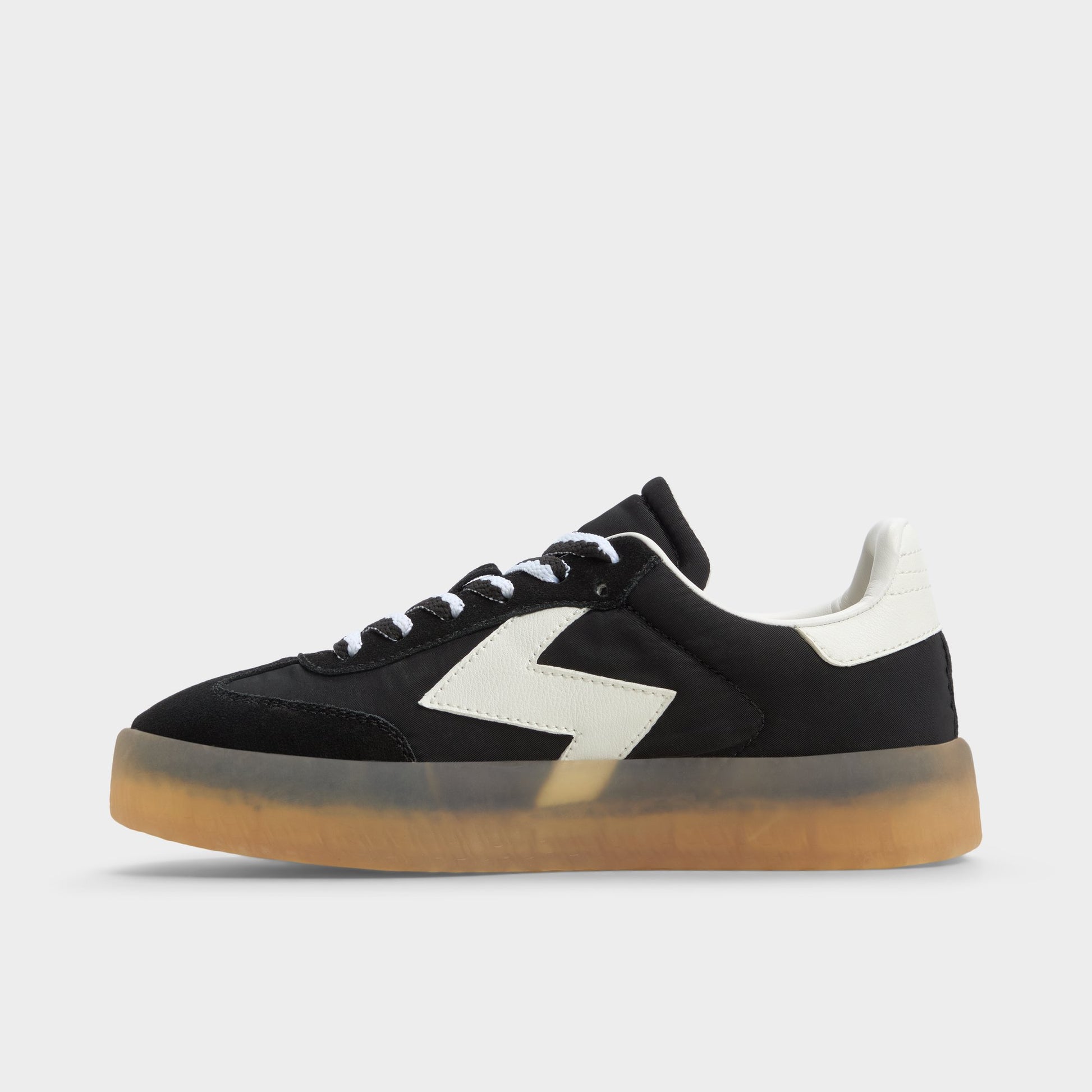Side view of Black Retrostep Low top sneaker