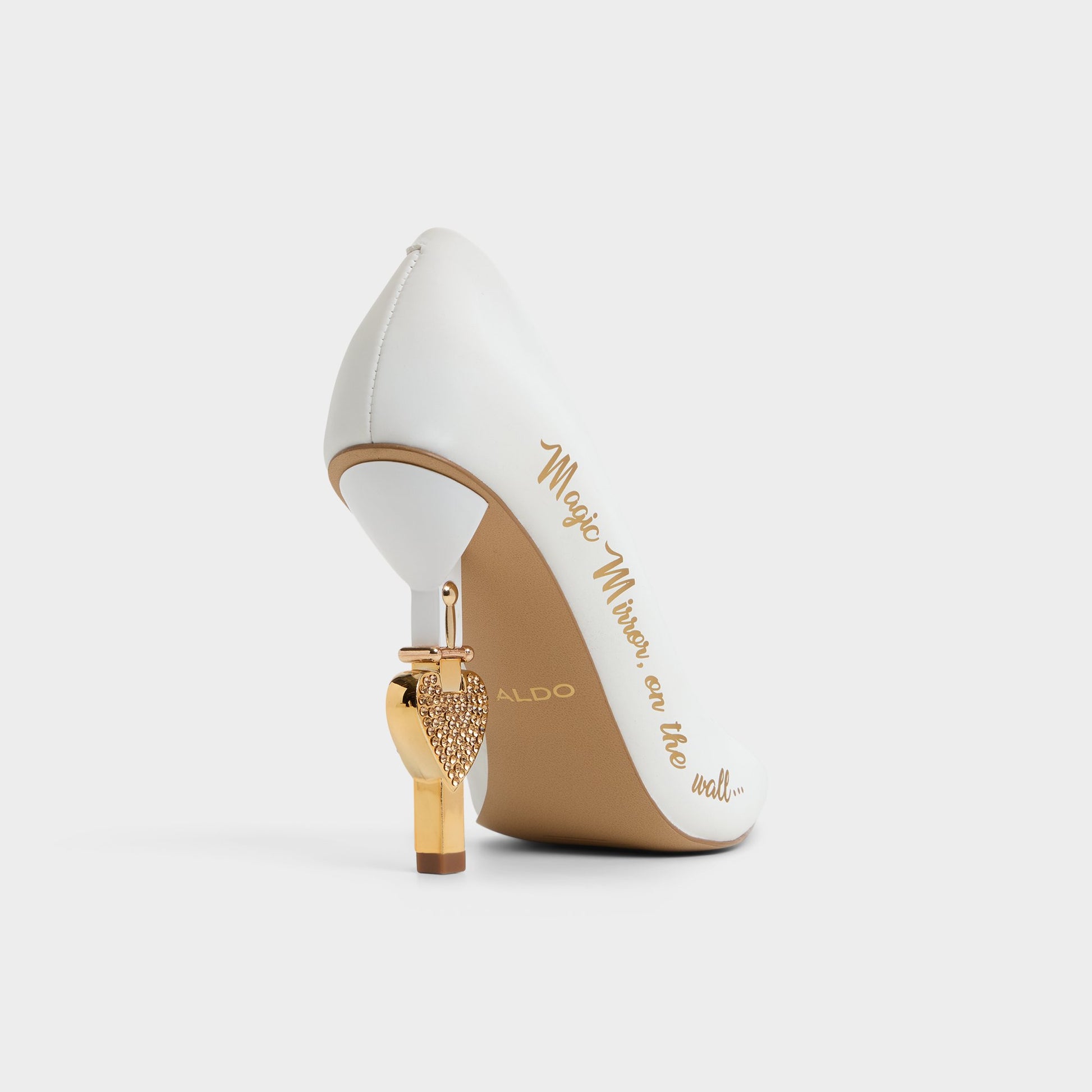 Three-quarter angle of White Snowwhiteheel Disney | ALDO's back side