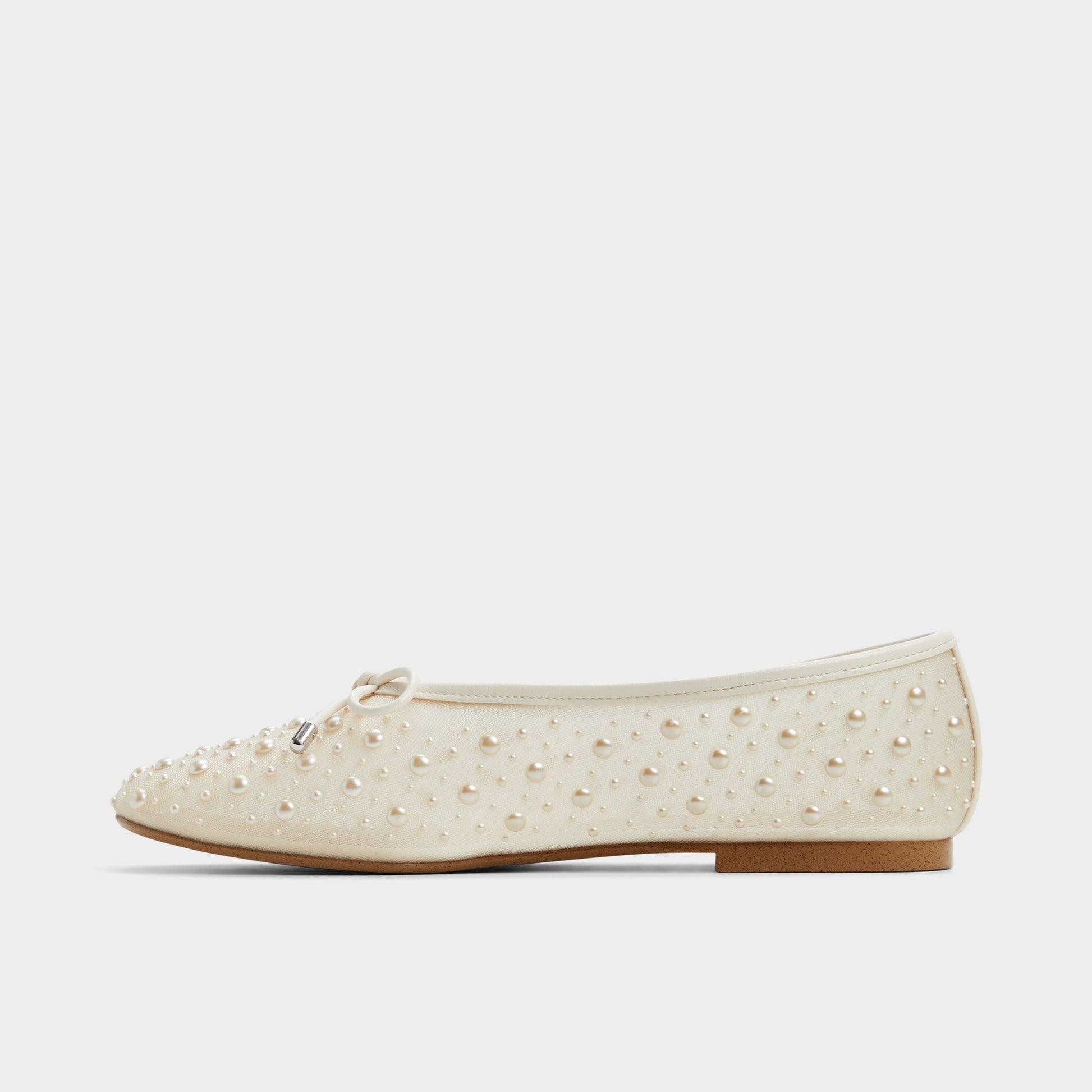 Side view of White/Bone Joselie Ballerina