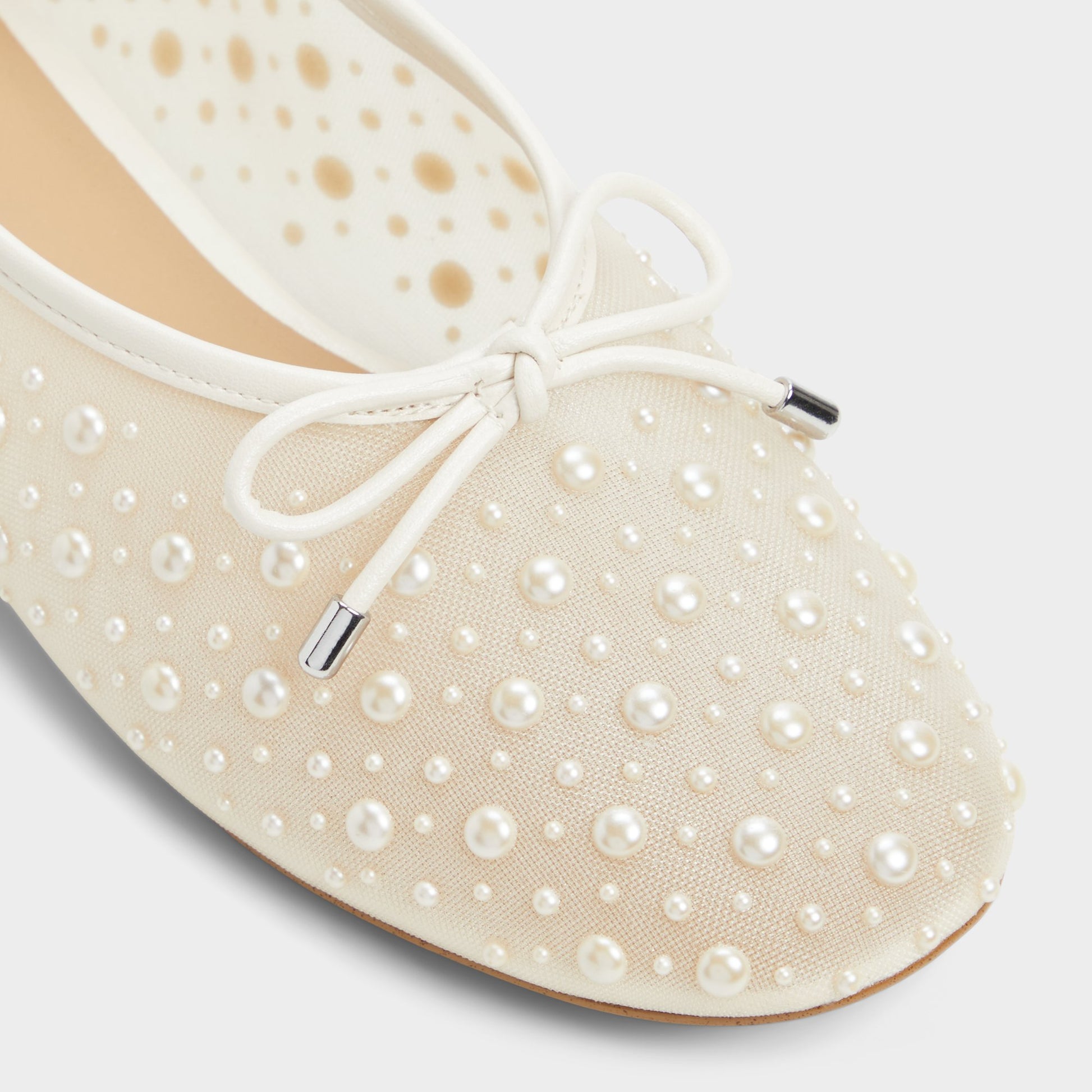 Close-up of the White/Bone Joselie Ballerina