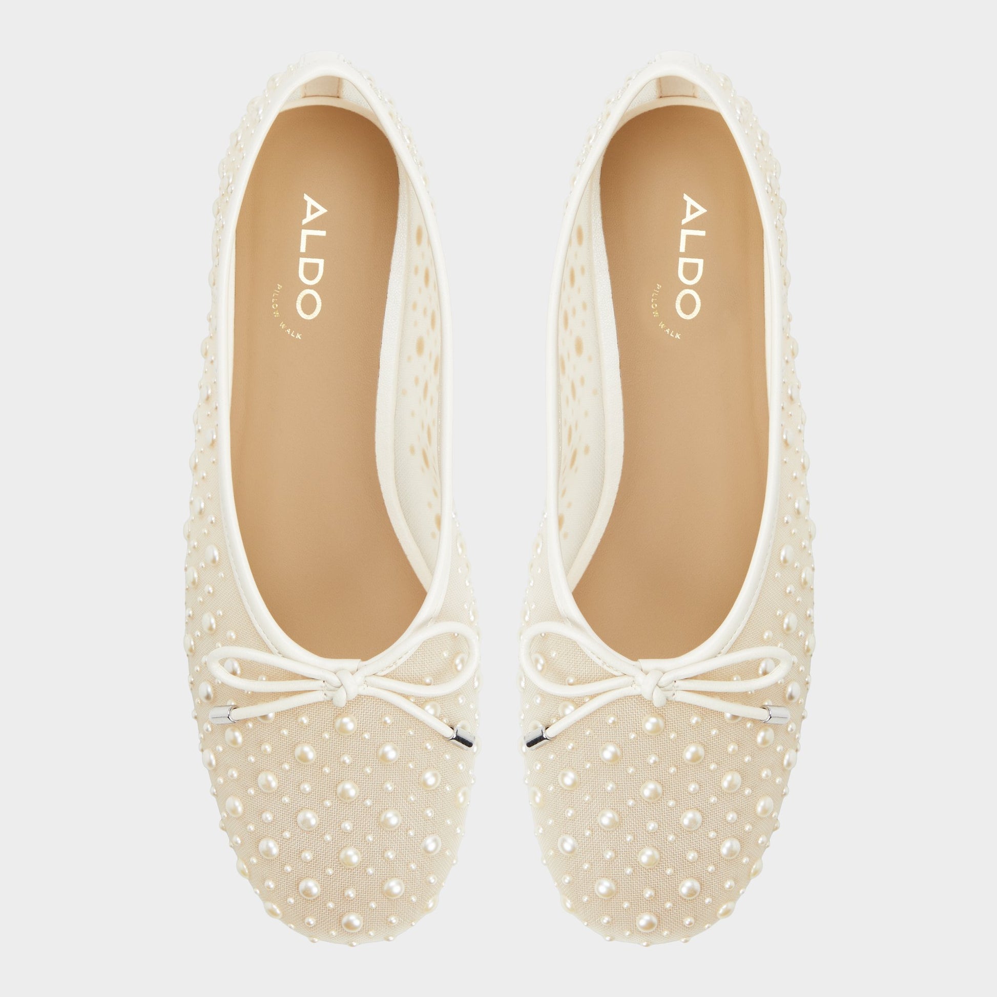 Top-down view of the White/Bone Joselie Ballerina