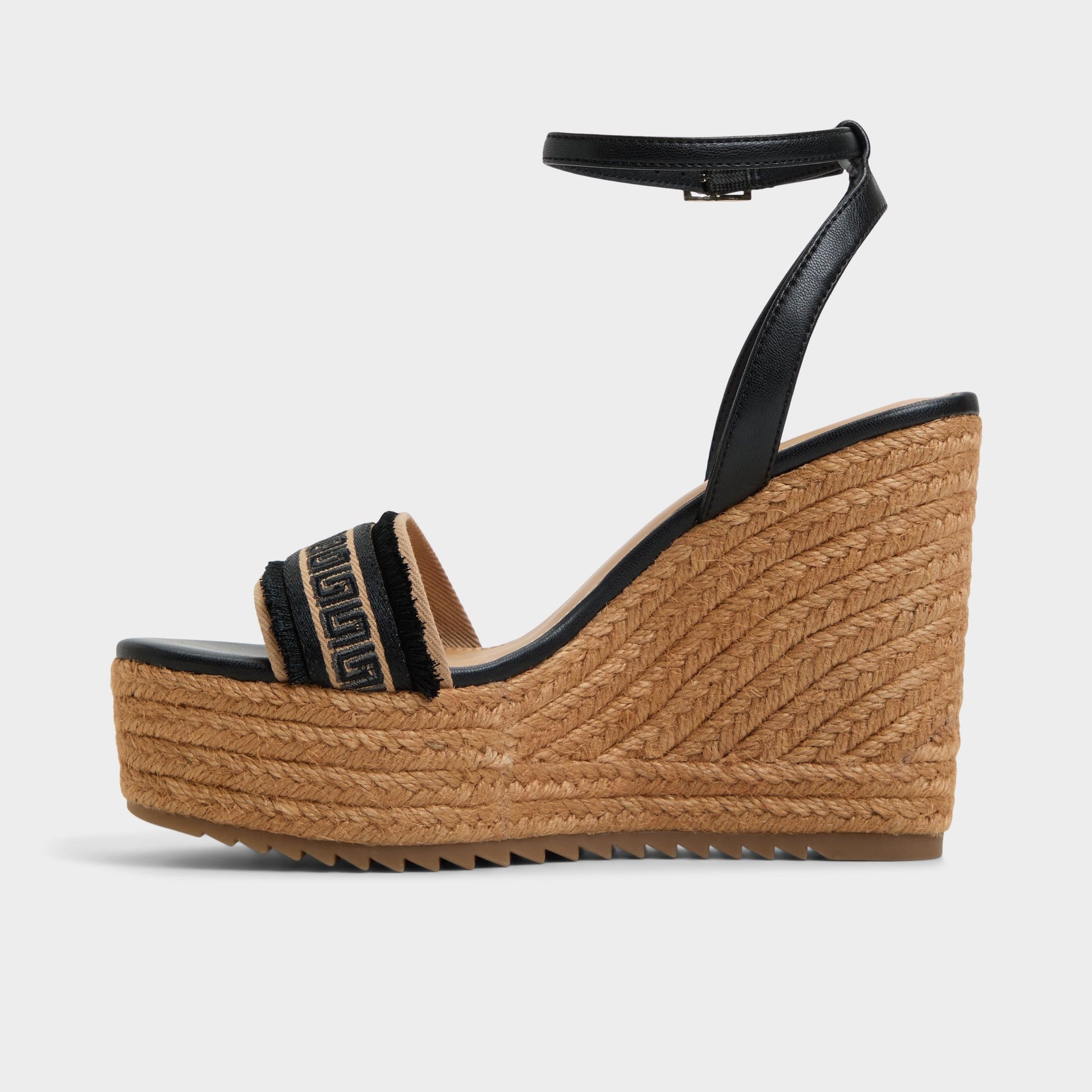 Side view of Natural Aberitram Wedge sandal
