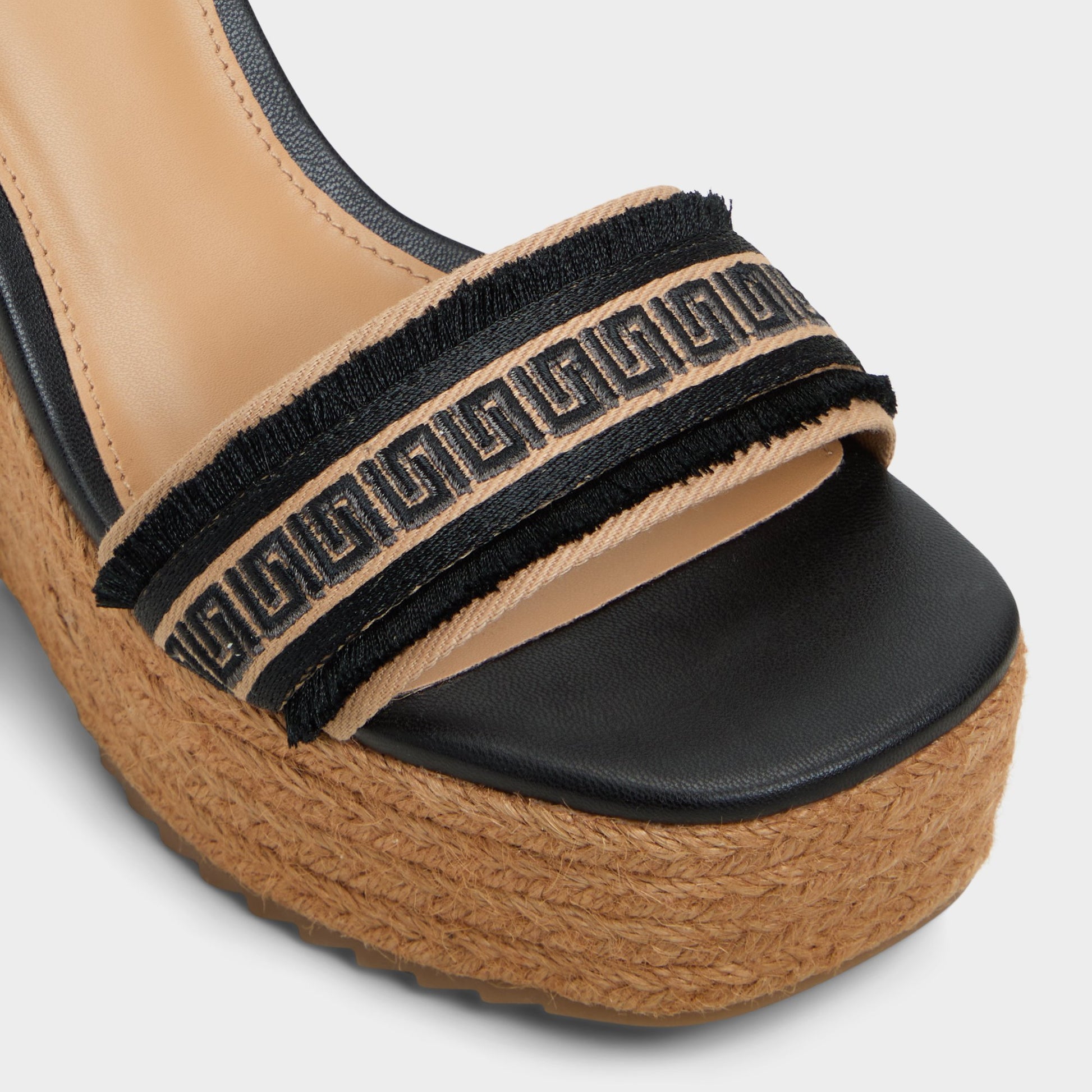 Close-up of the Natural Aberitram Wedge sandal