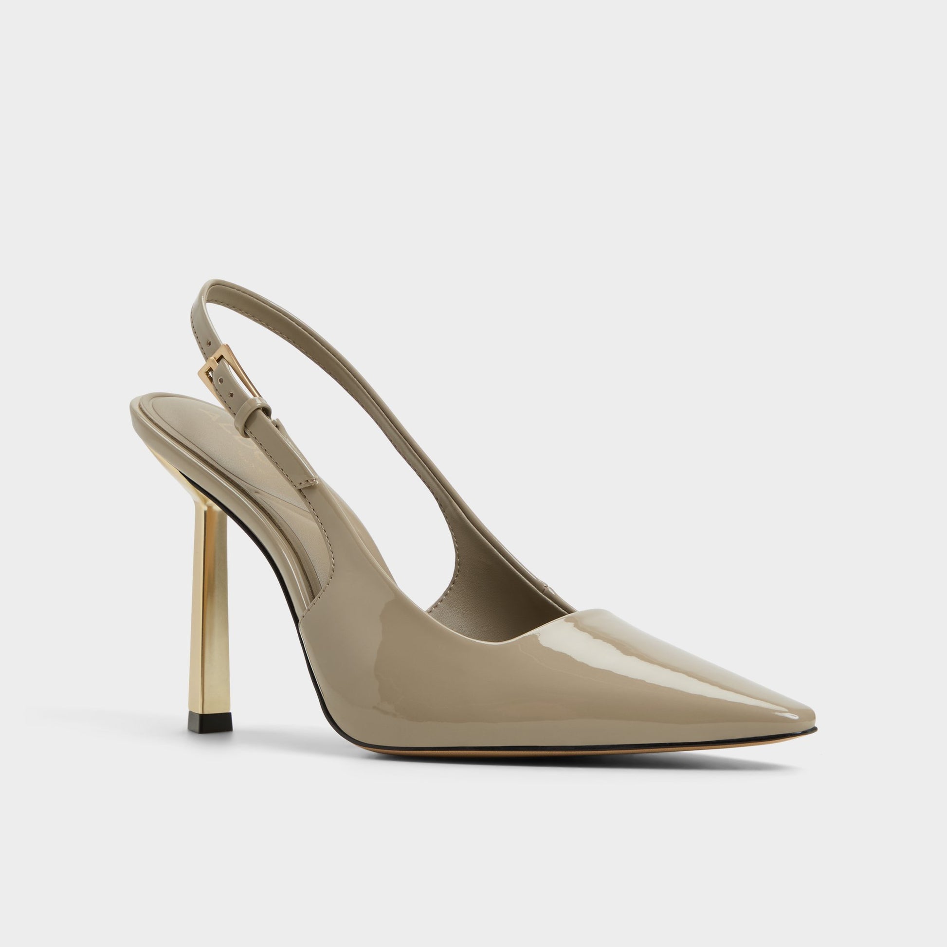 Three-quarter angle of Other Green Marysa Slingback heel's front side