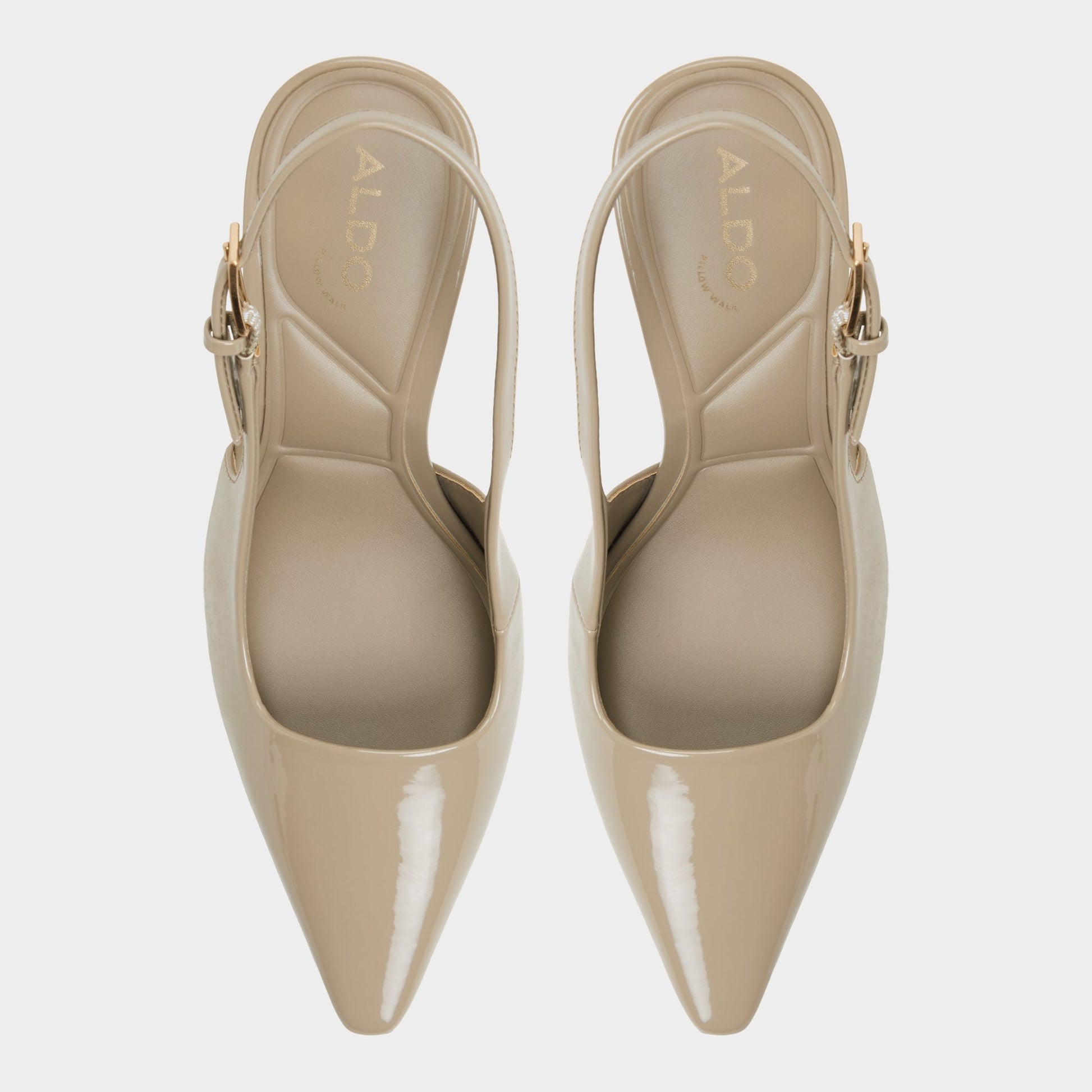 Top-down view of the Other Green Marysa Slingback heel