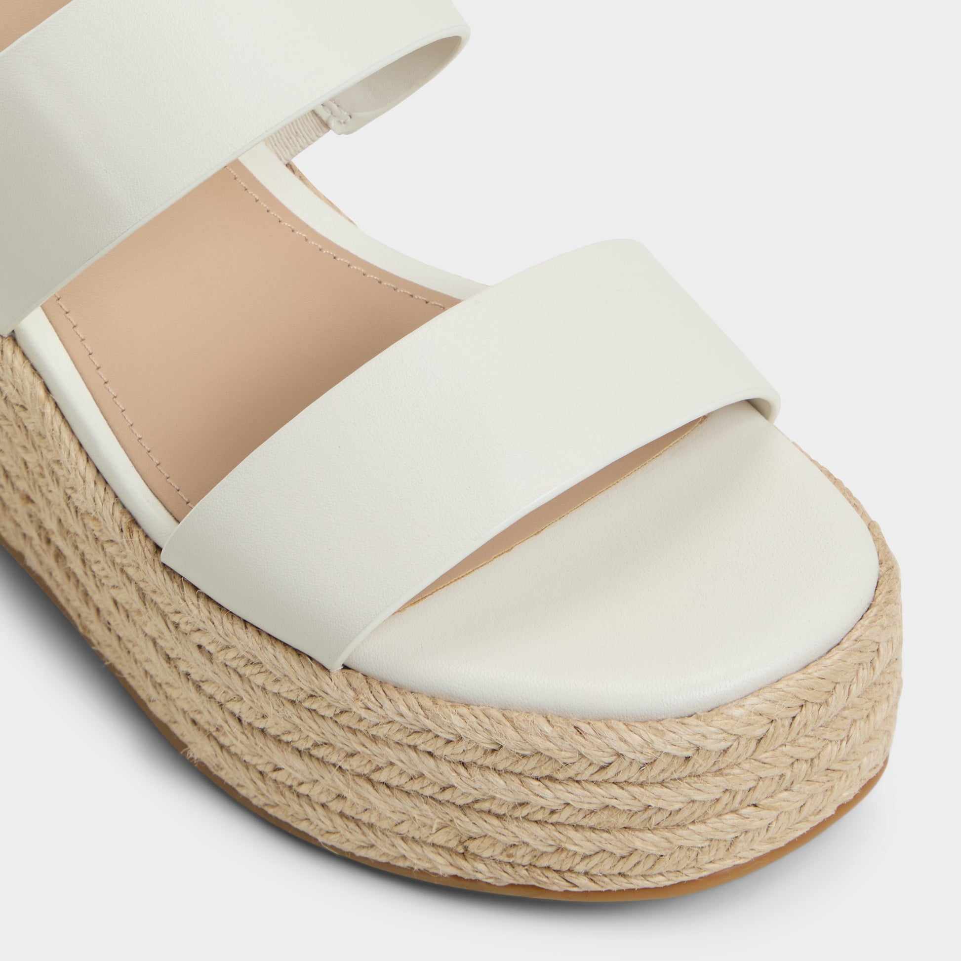 Close-up of the Open White Keoni Wedge sandal
