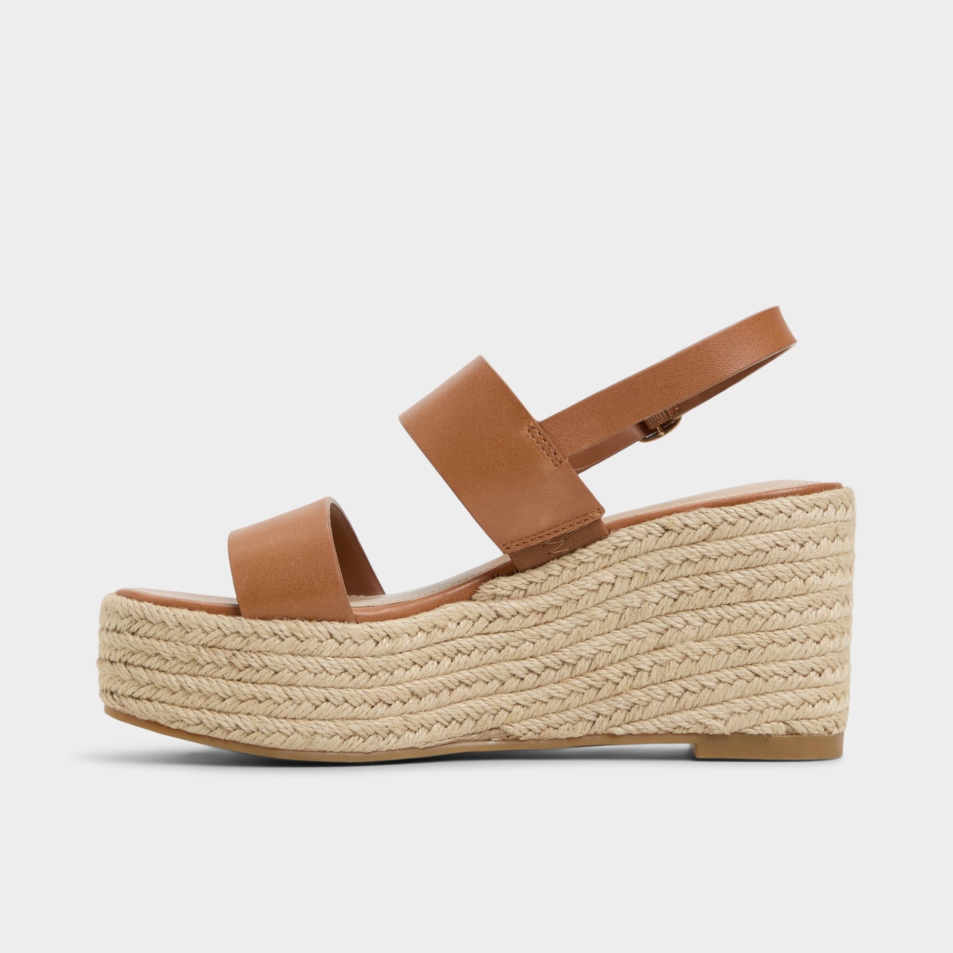 Side view of Medium Brown Keoni Wedge sandal