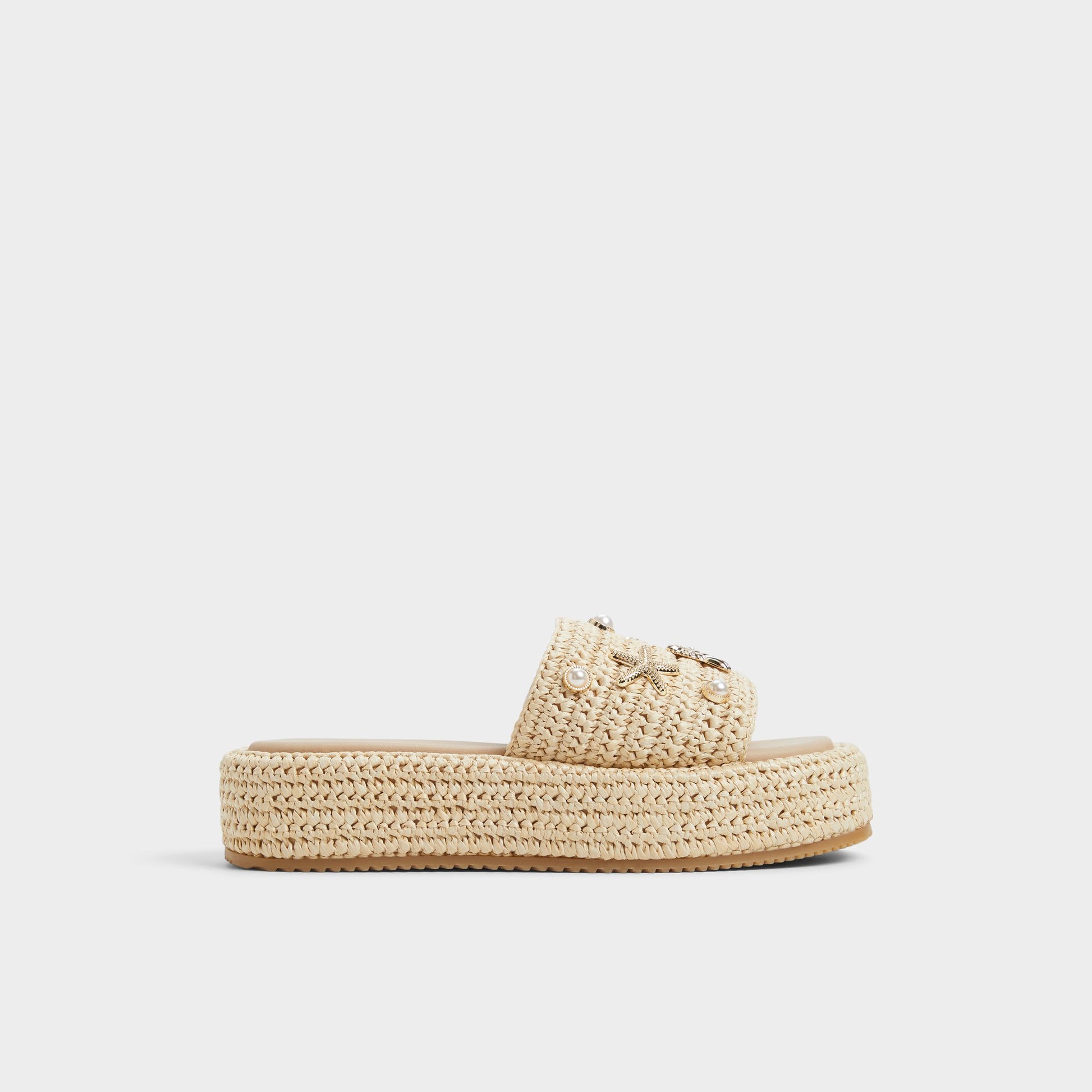 Main View of Natural Corallo Flatform sandal for Womens