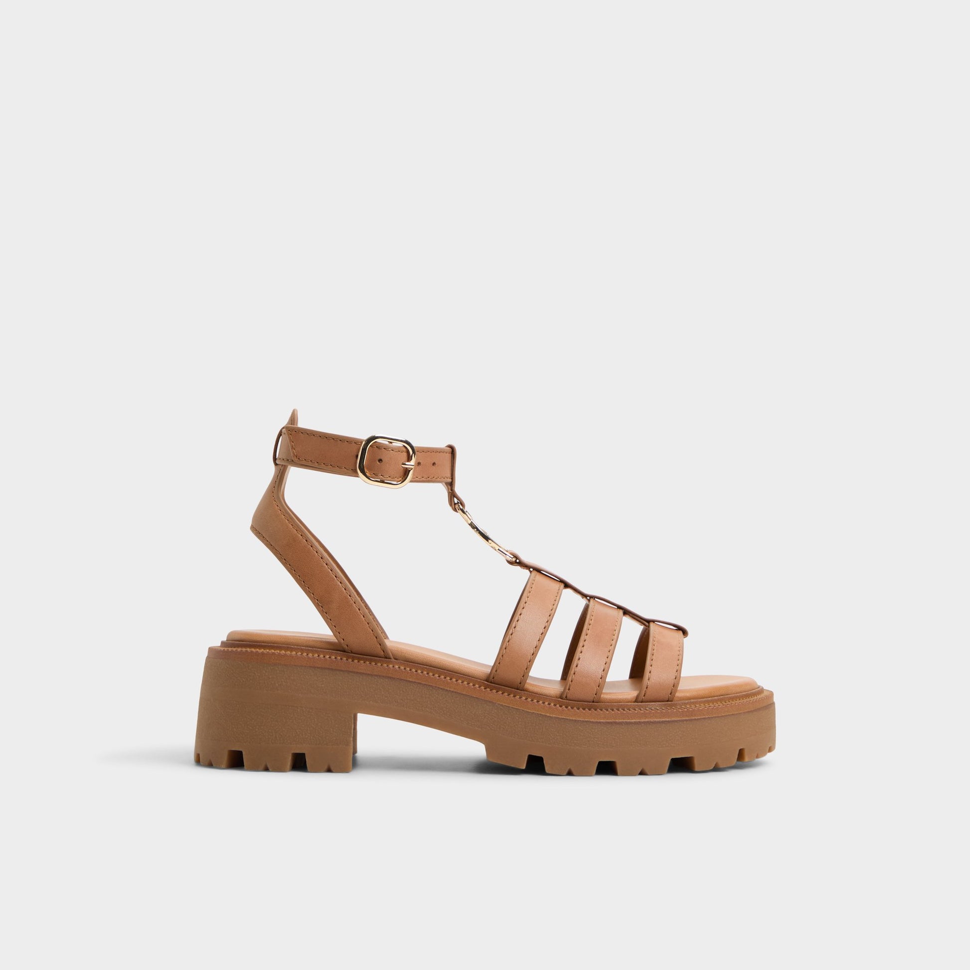 Vue principale de Marron Moyen Lamington Sandale gladiateur pour Femmes