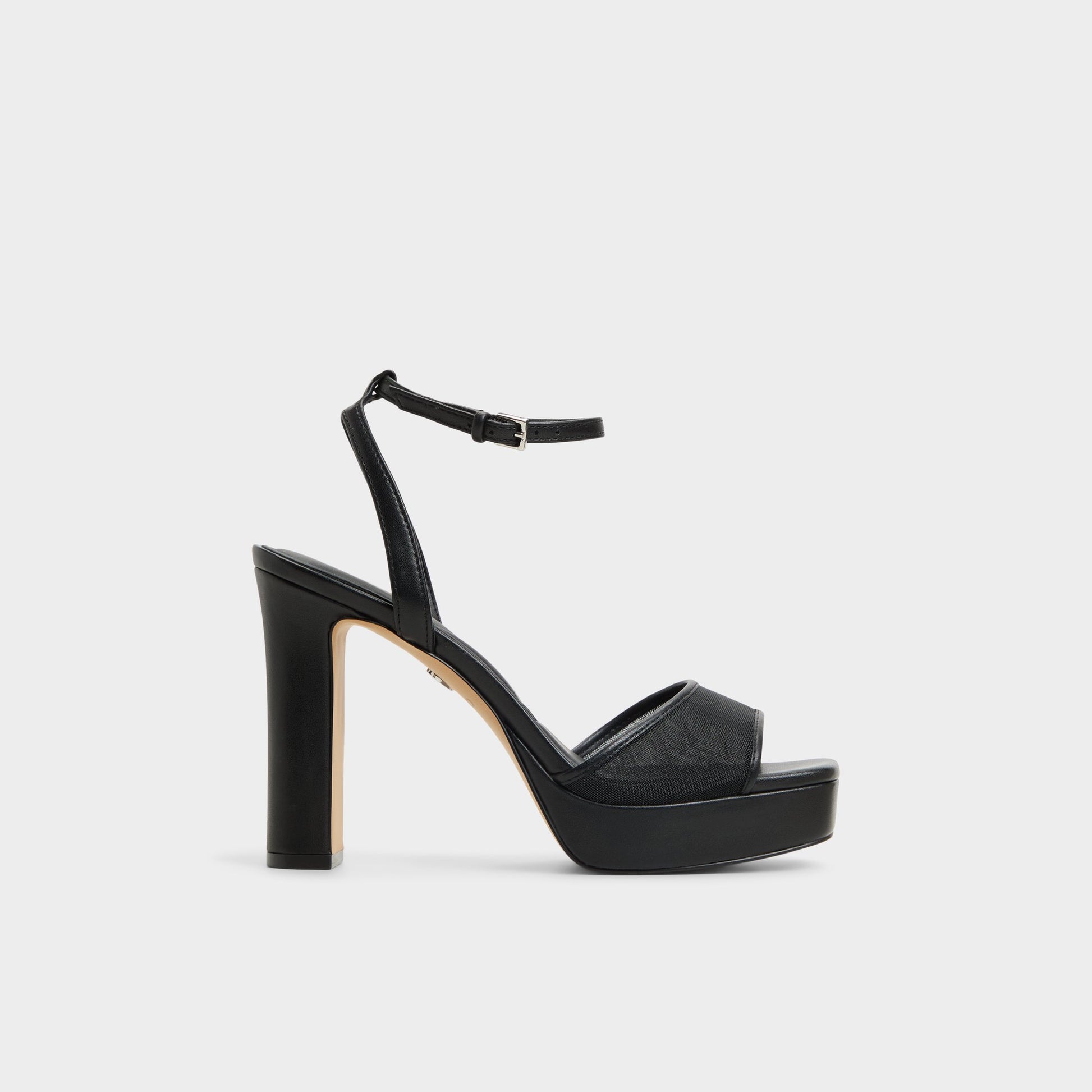 Main View of Black Chicglimmer Strappy heeled sandal for Womens