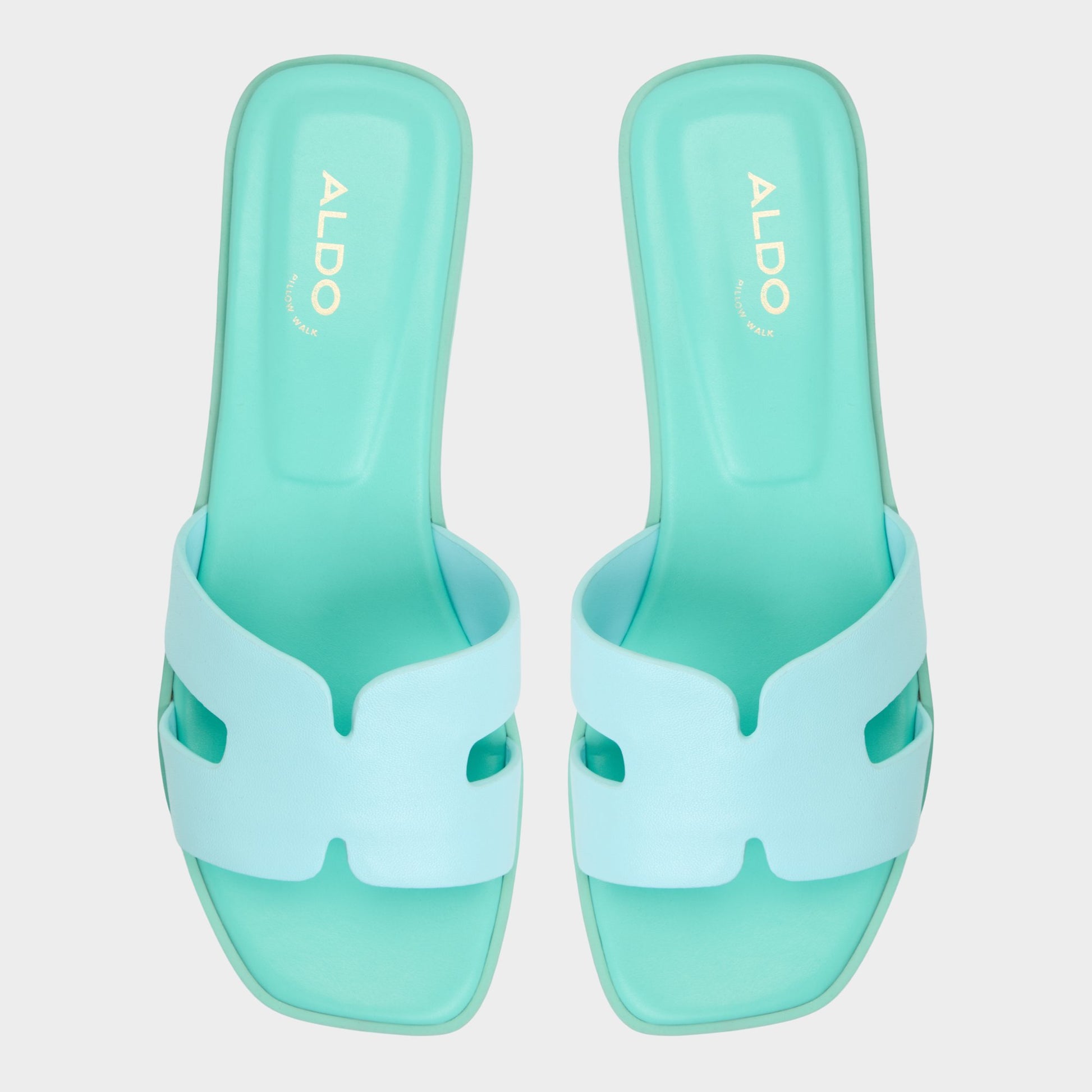 Top-down view of the Turquoise Itsandal Slide sandal