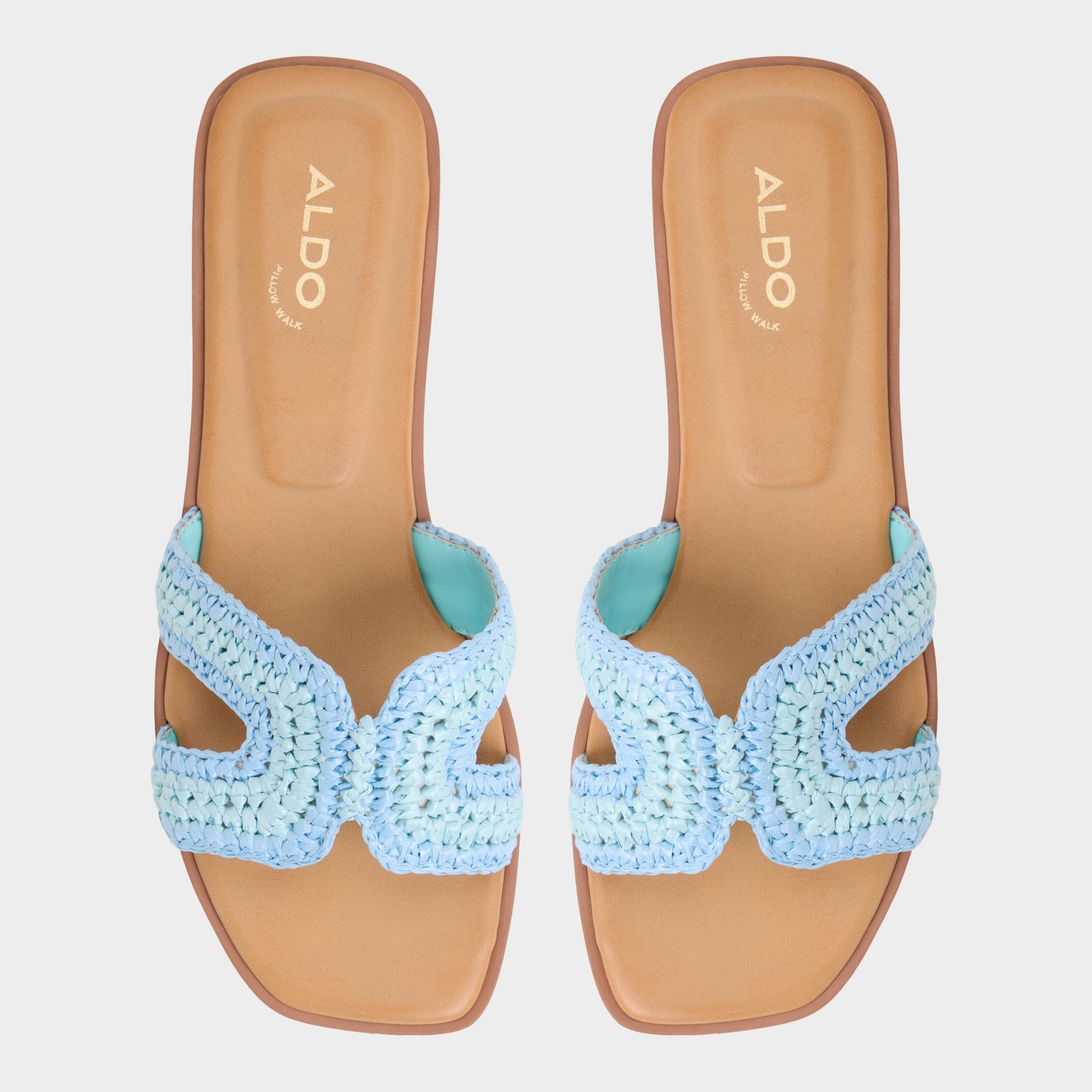 Top-down view of the Blue Combo Itsandal Slide sandal