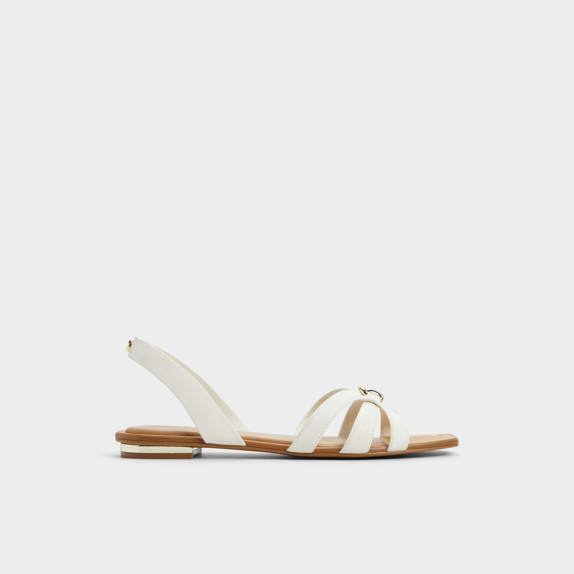 Main View of White Marassita Flat sandal for Womens