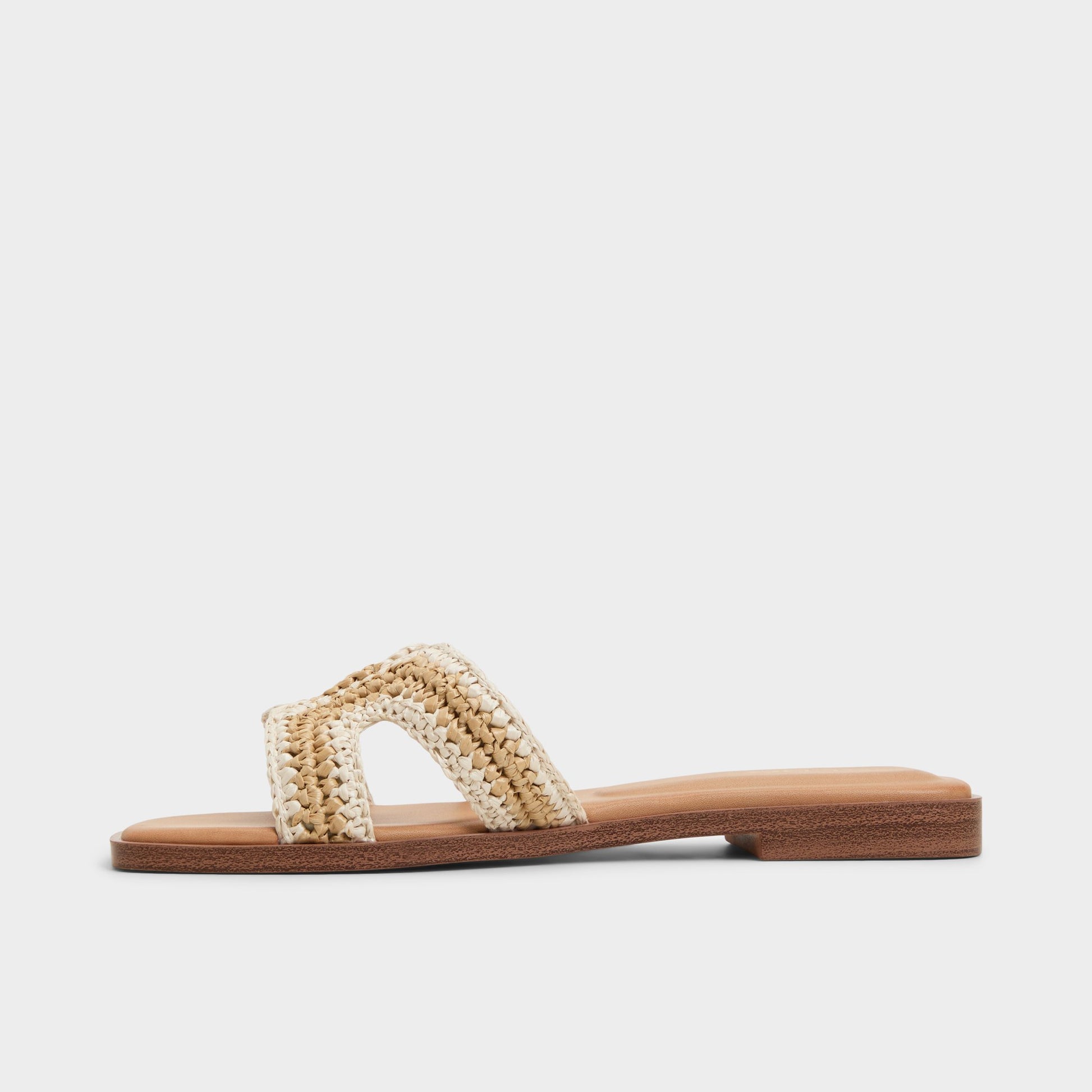 Side view of Beige Itsandal Slide sandal