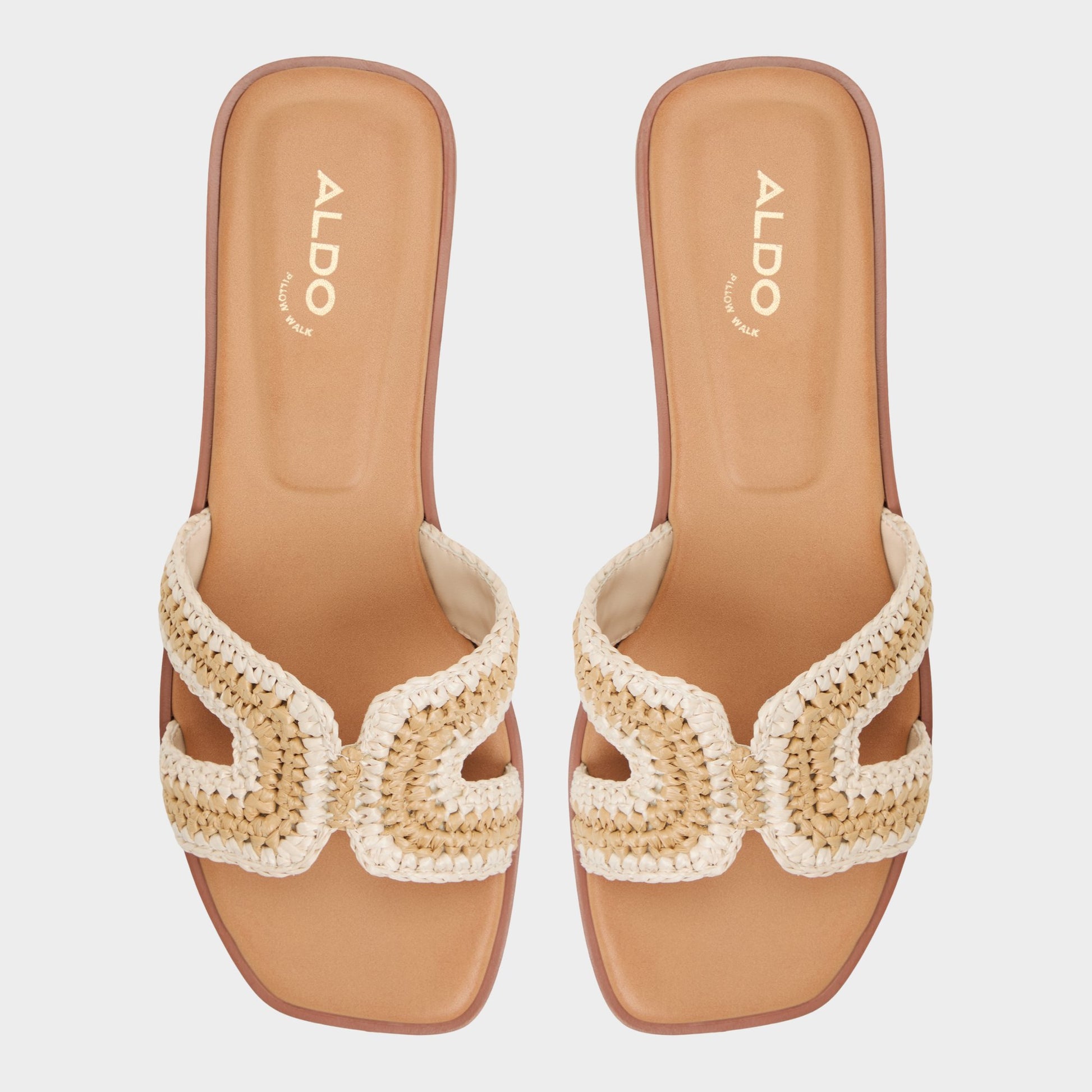 Top-down view of the Beige Itsandal Slide sandal