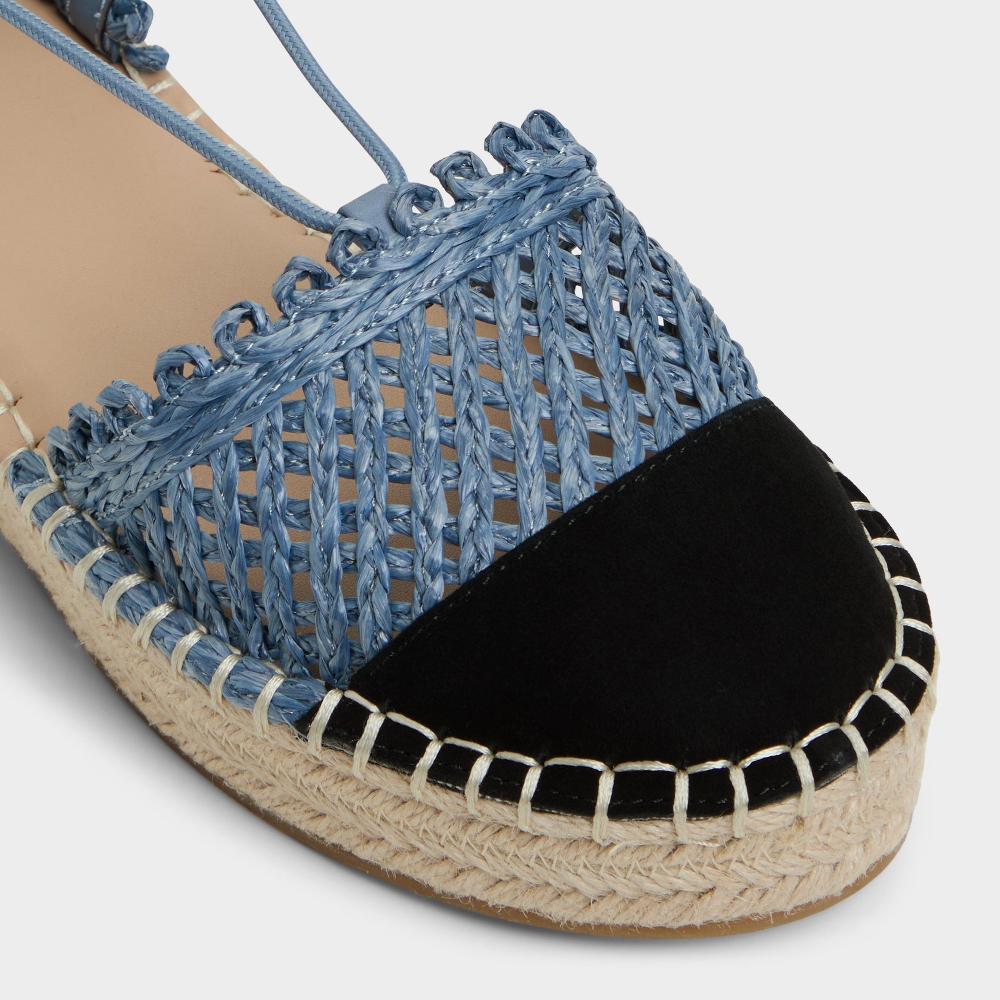 Close-up of the Denim Picot Espadrille