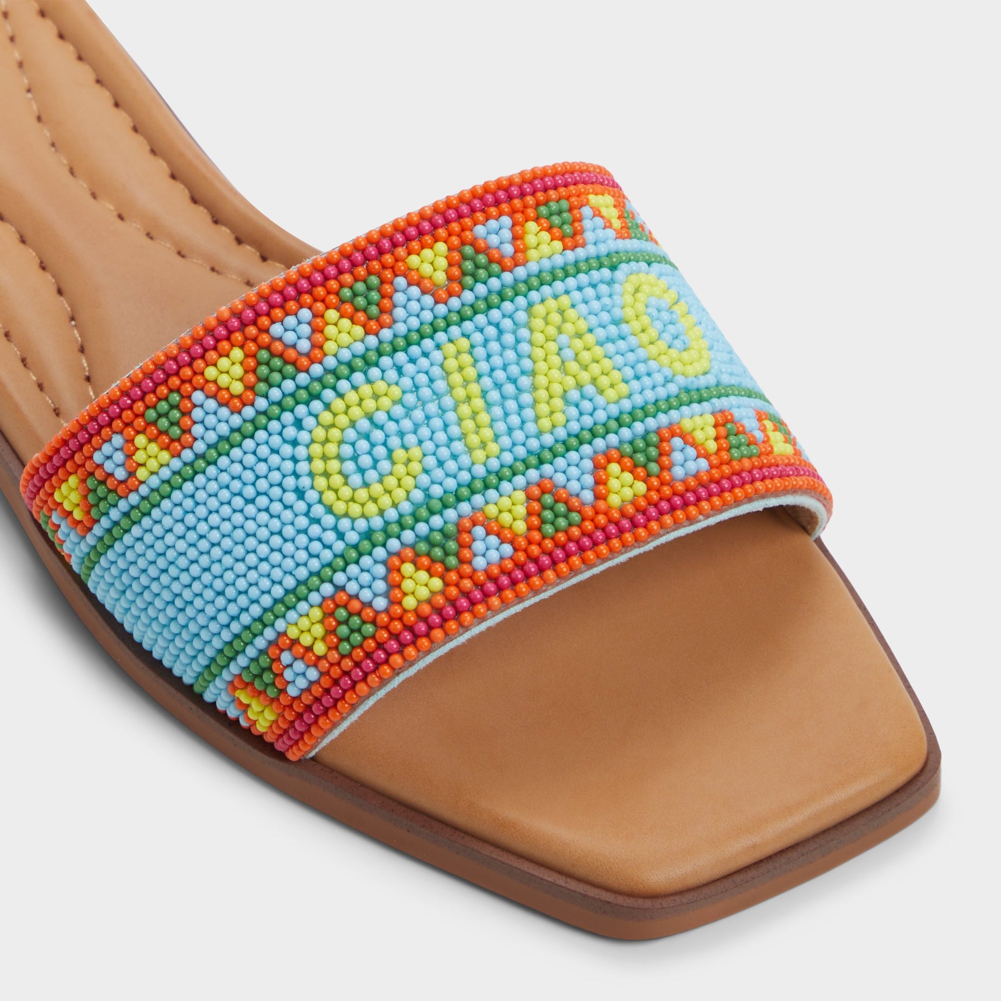 Close-up of the Bright Multi Seavacay Slide sandal