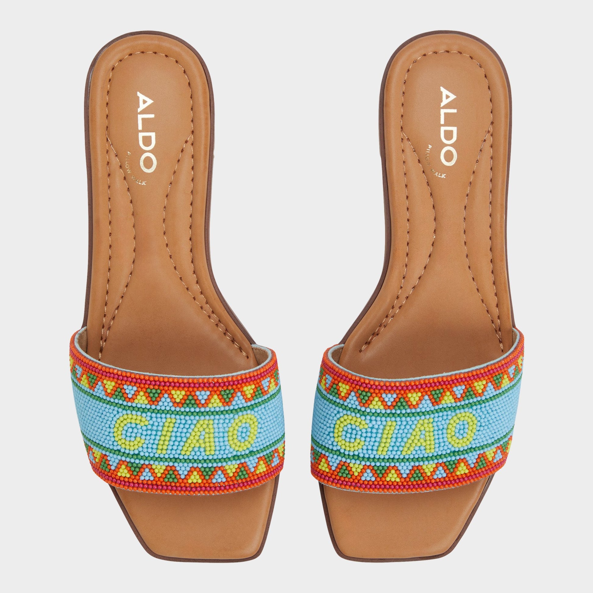 Top-down view of the Bright Multi Seavacay Slide sandal