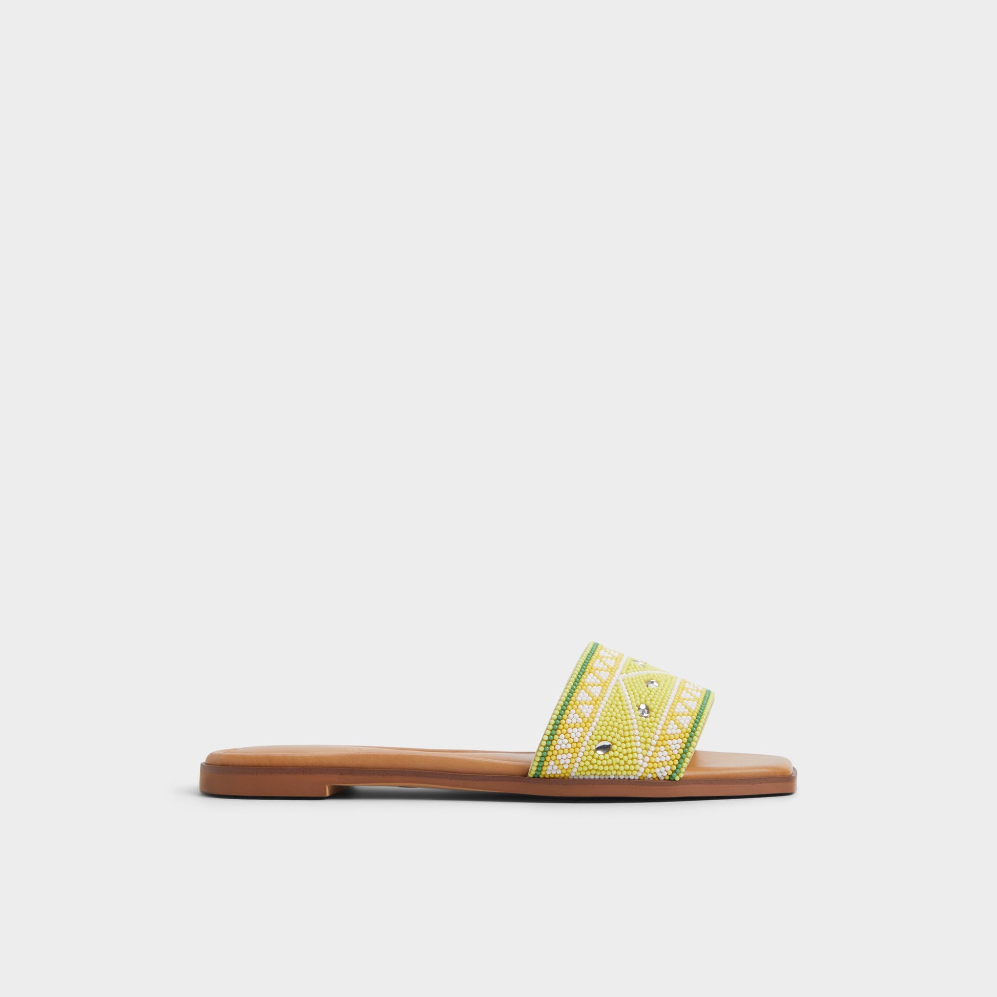 Main View of Bright Yellow Seavacay Slide sandal for Womens