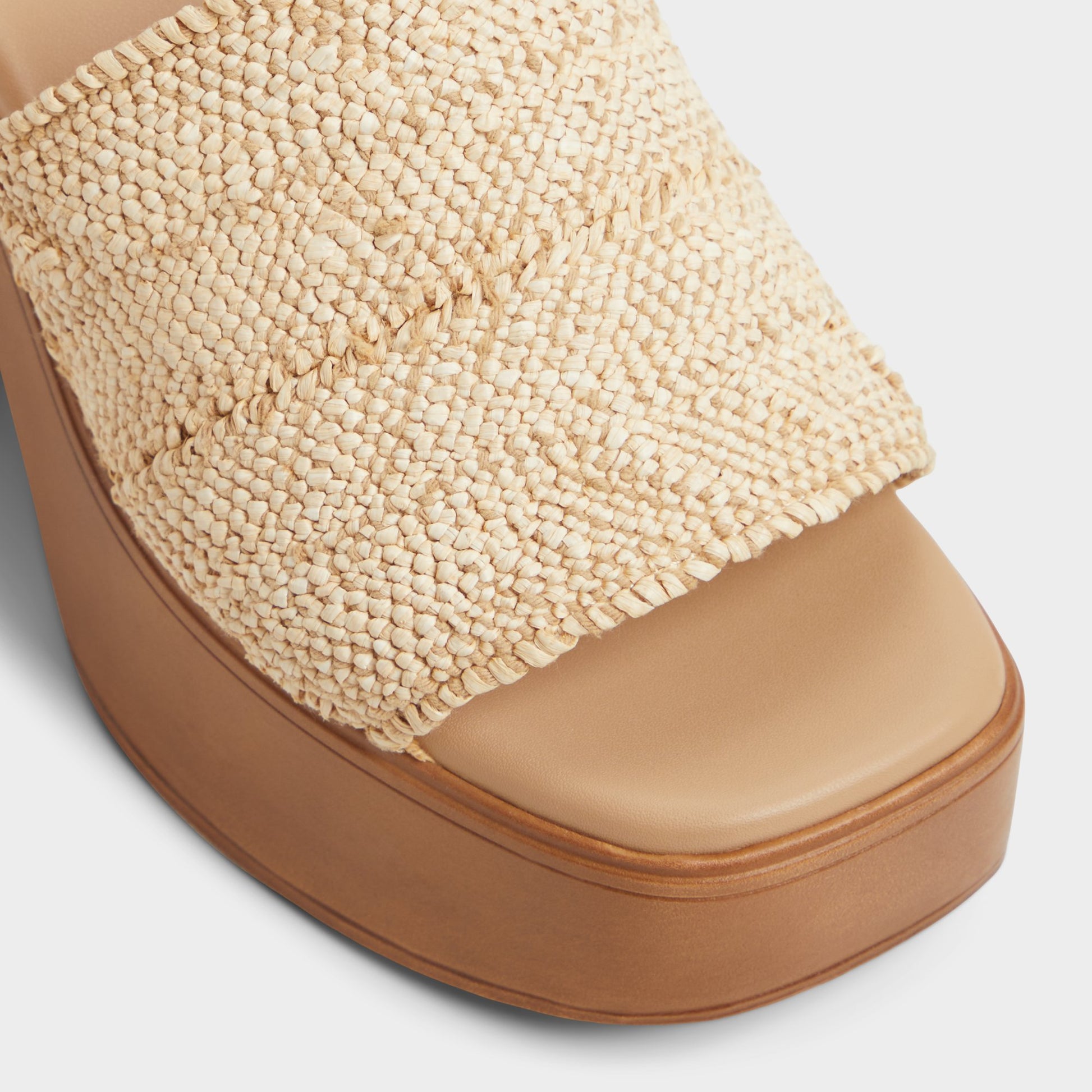 Close-up of the Natural Maysee Heeled mule