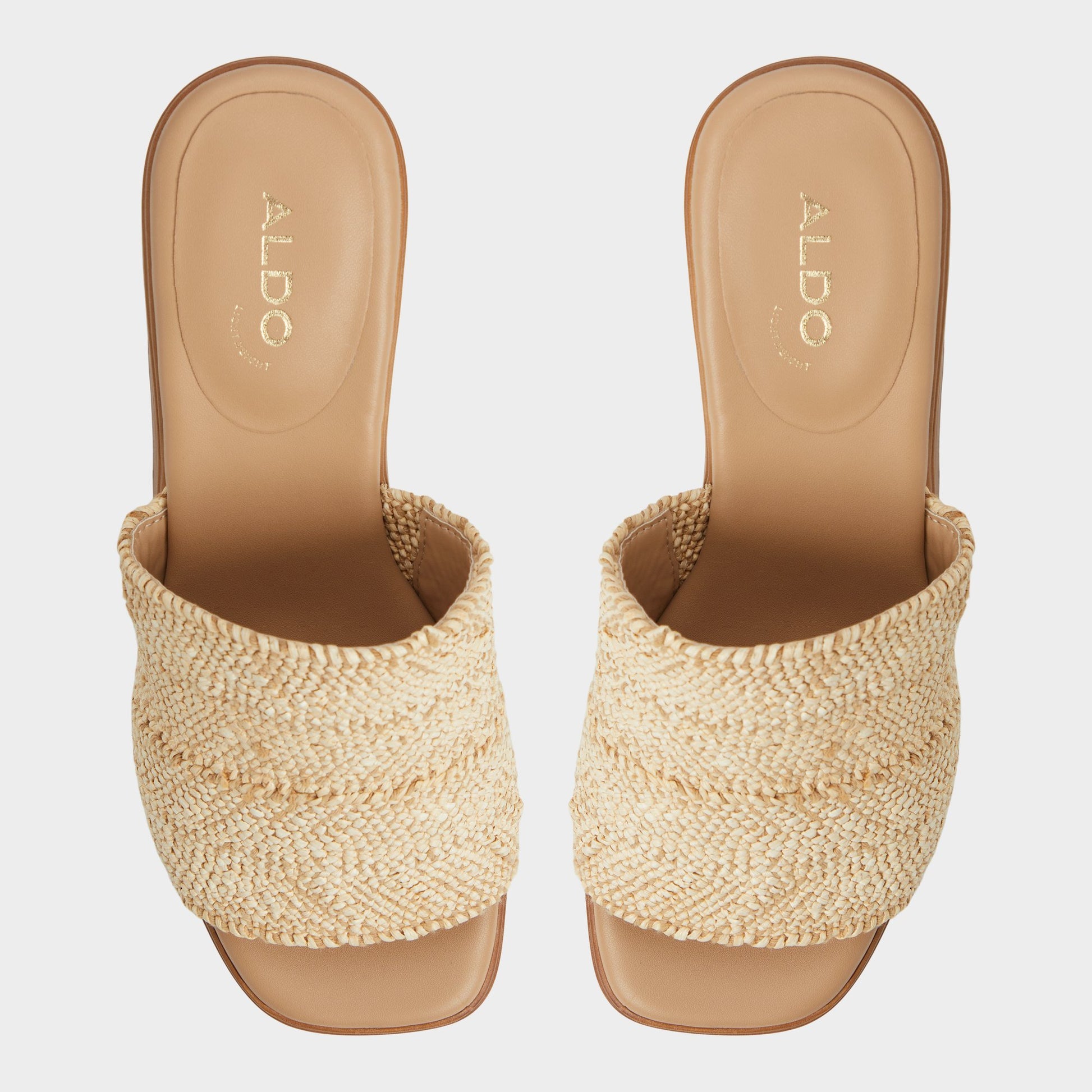 Top-down view of the Natural Maysee Heeled mule