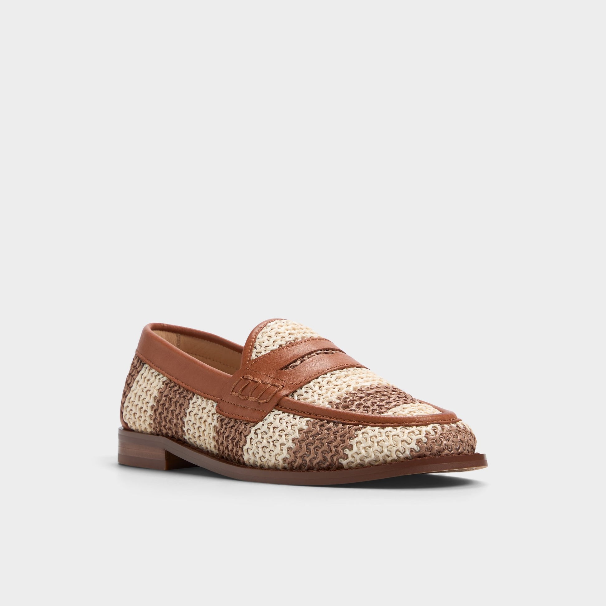 Three-quarter angle of Open Brown Picts Loafer's front side