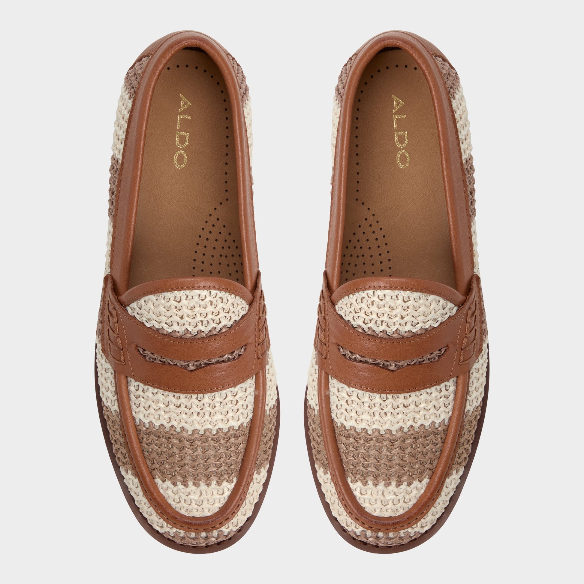 Top-down view of the Open Brown Picts Loafer