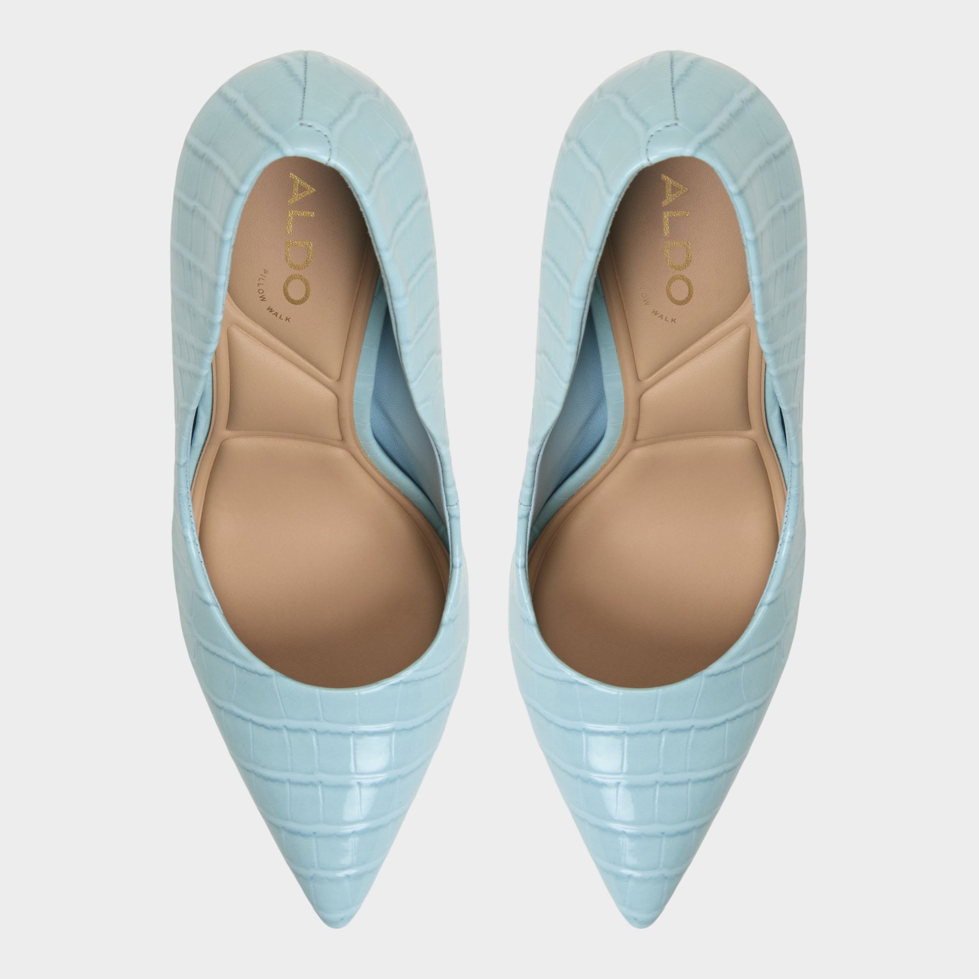 Top-down view of the Pastel Blue Stessy2.0 Pump