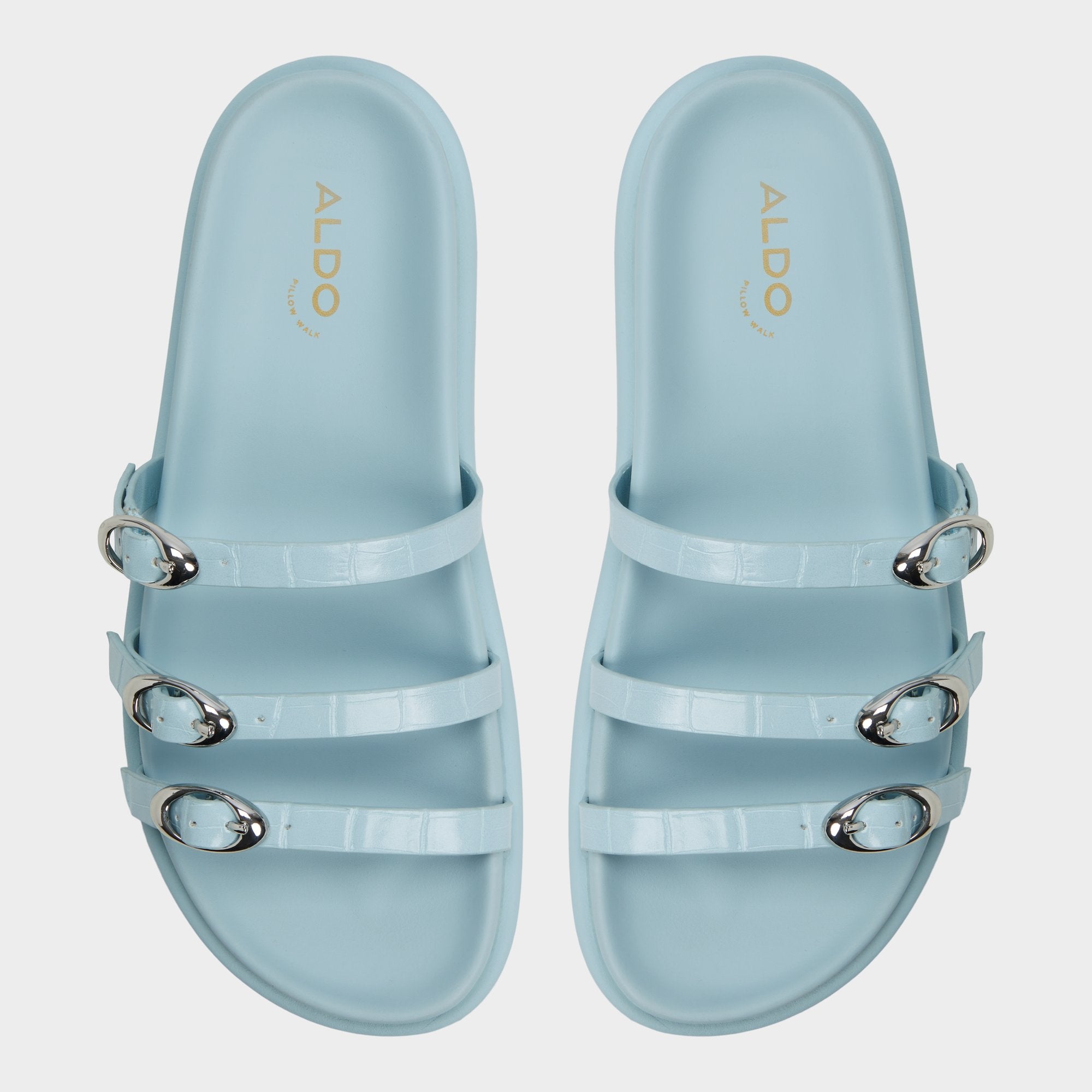 Zephyra – Women Pastel Blue Footbed sandal - ALDO
