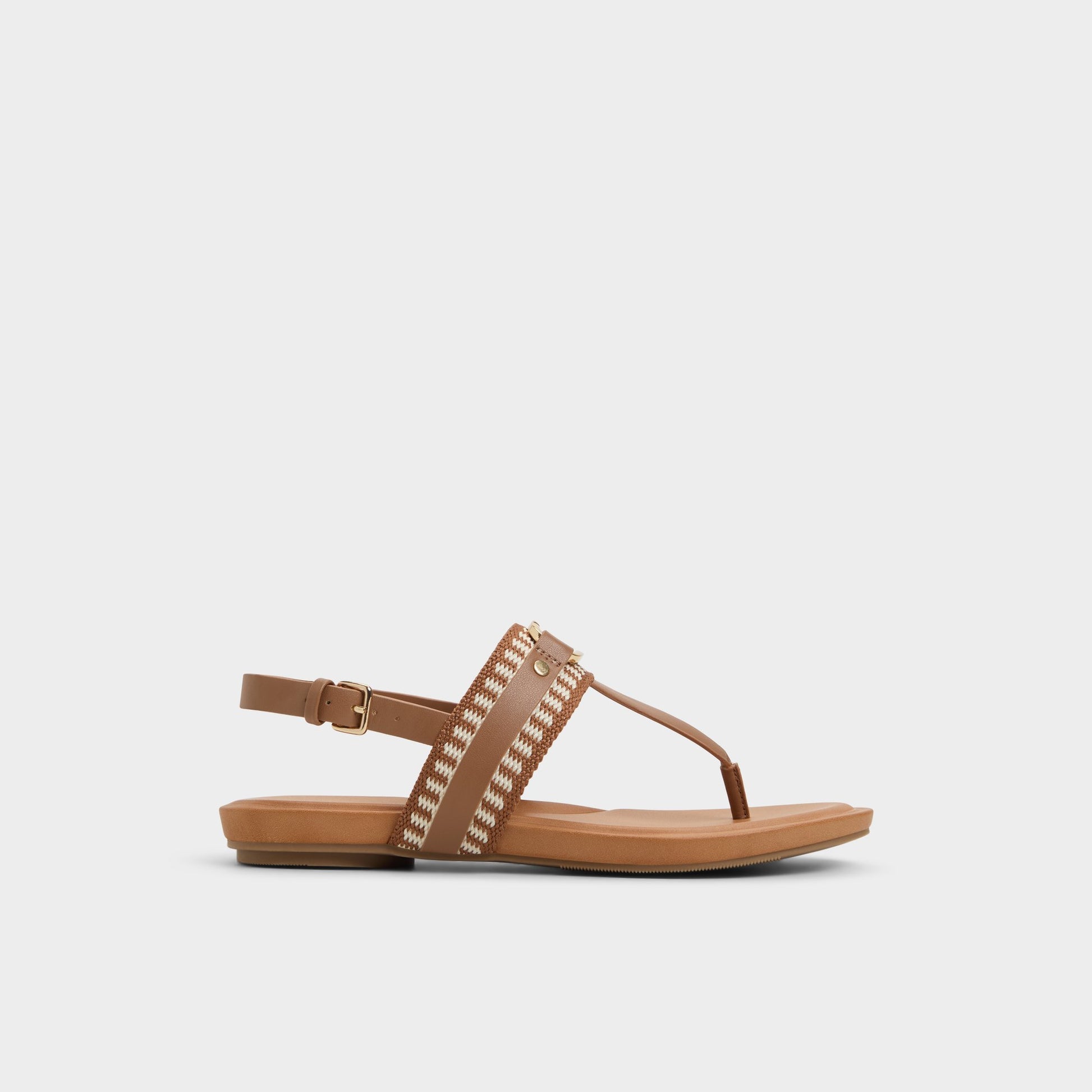 Main View of Medium Brown Taylen T-strap sandal for Womens