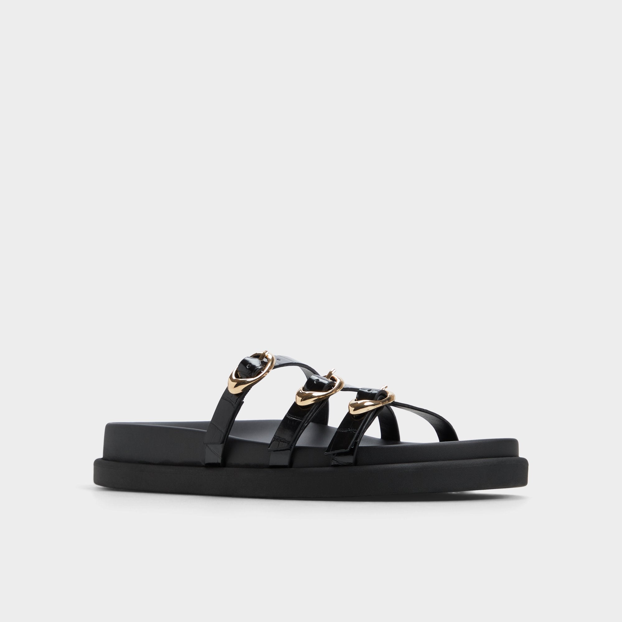 Zephyra Black Women's Footbed sandals