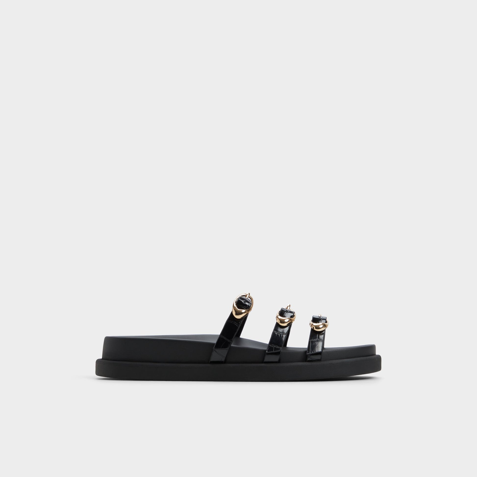 Main View of Black Zephyra Footbed sandal for Womens