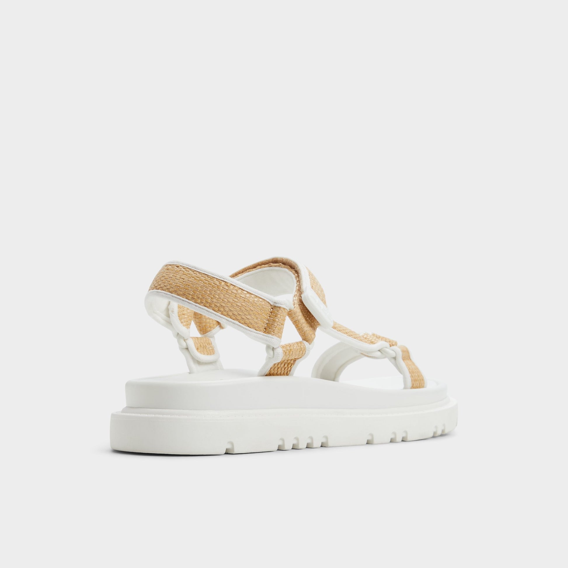 Three-quarter angle of Natural Oceana Footbed sandal's back side