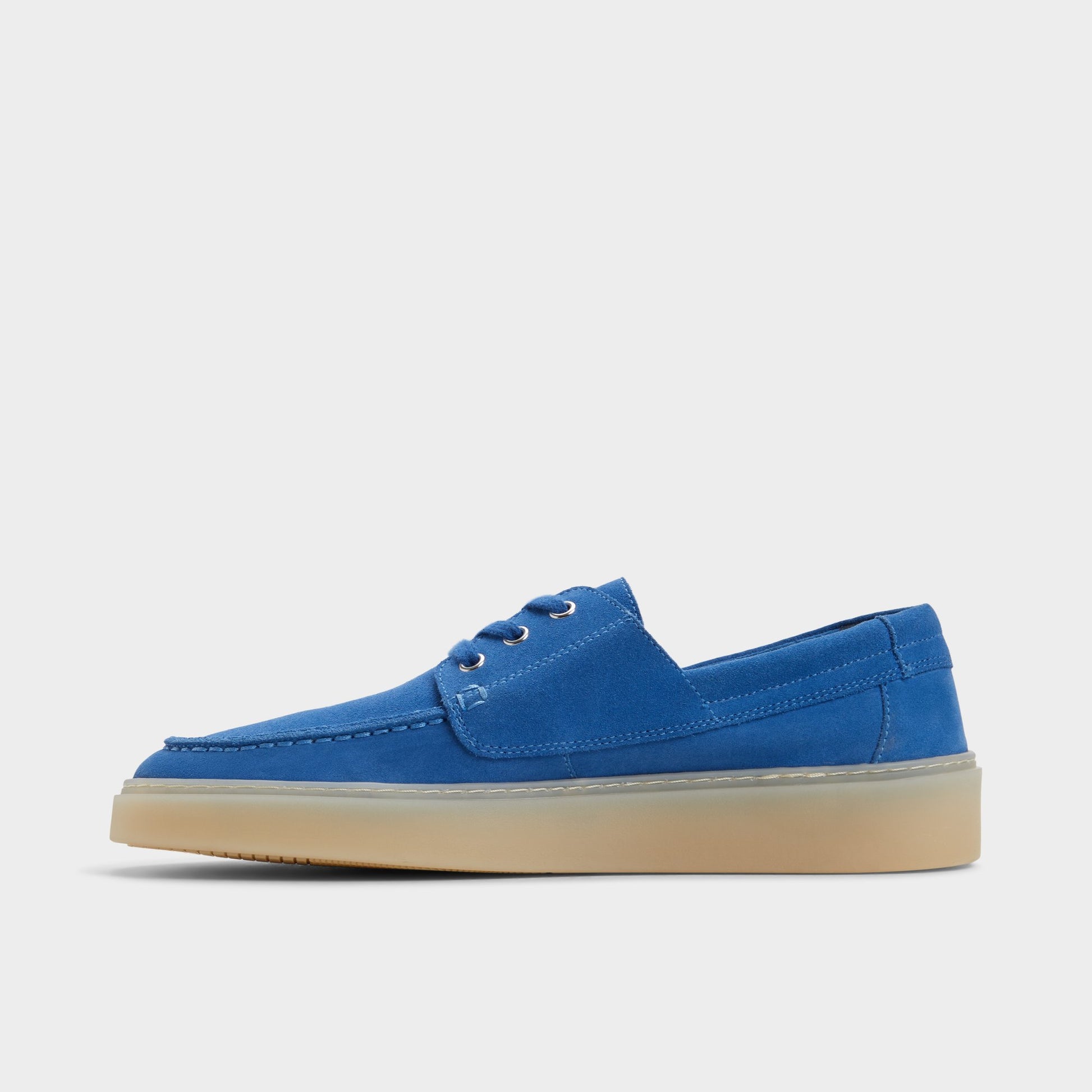 Side view of Medium Blue Stazo Boat shoe