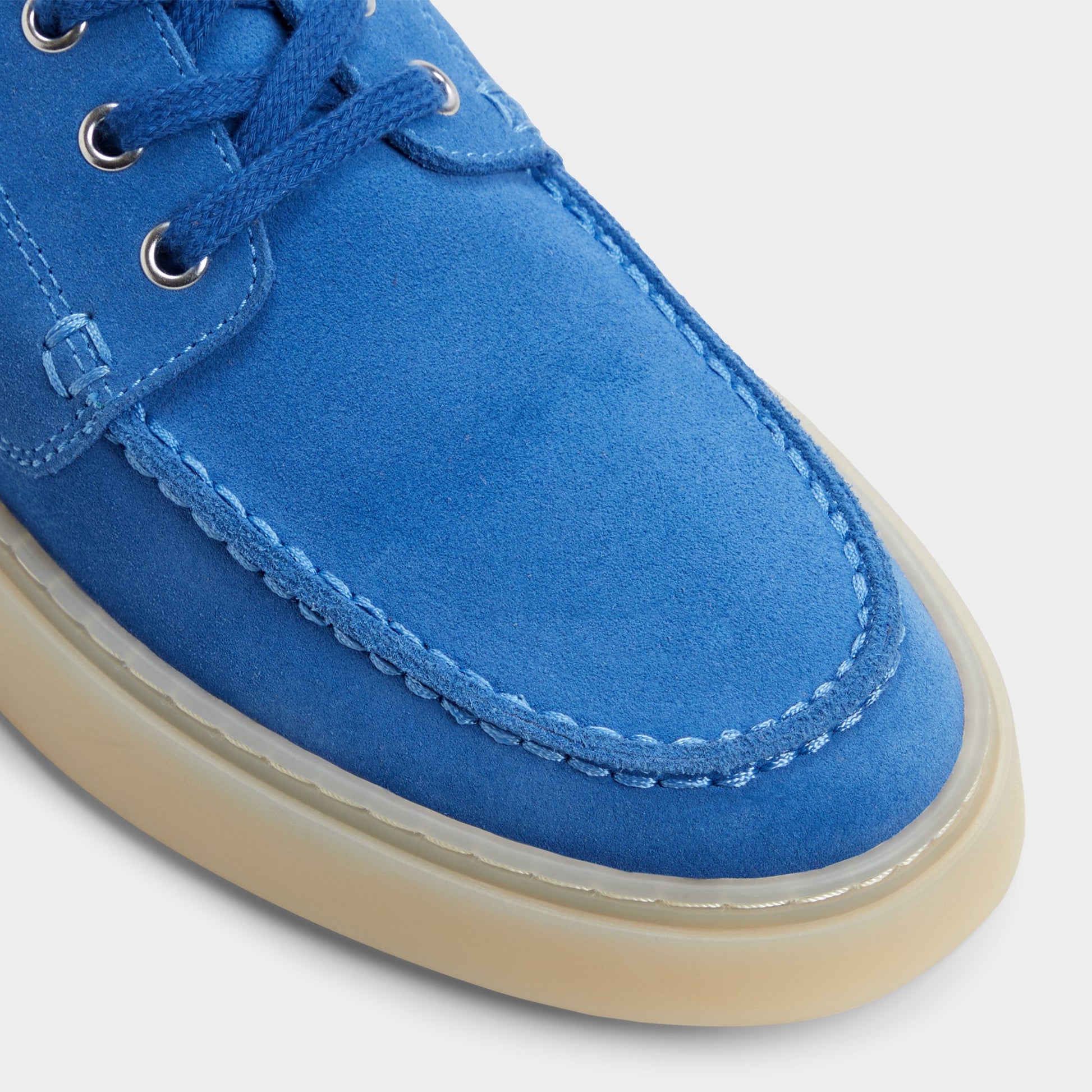 Close-up of the Medium Blue Stazo Boat shoe