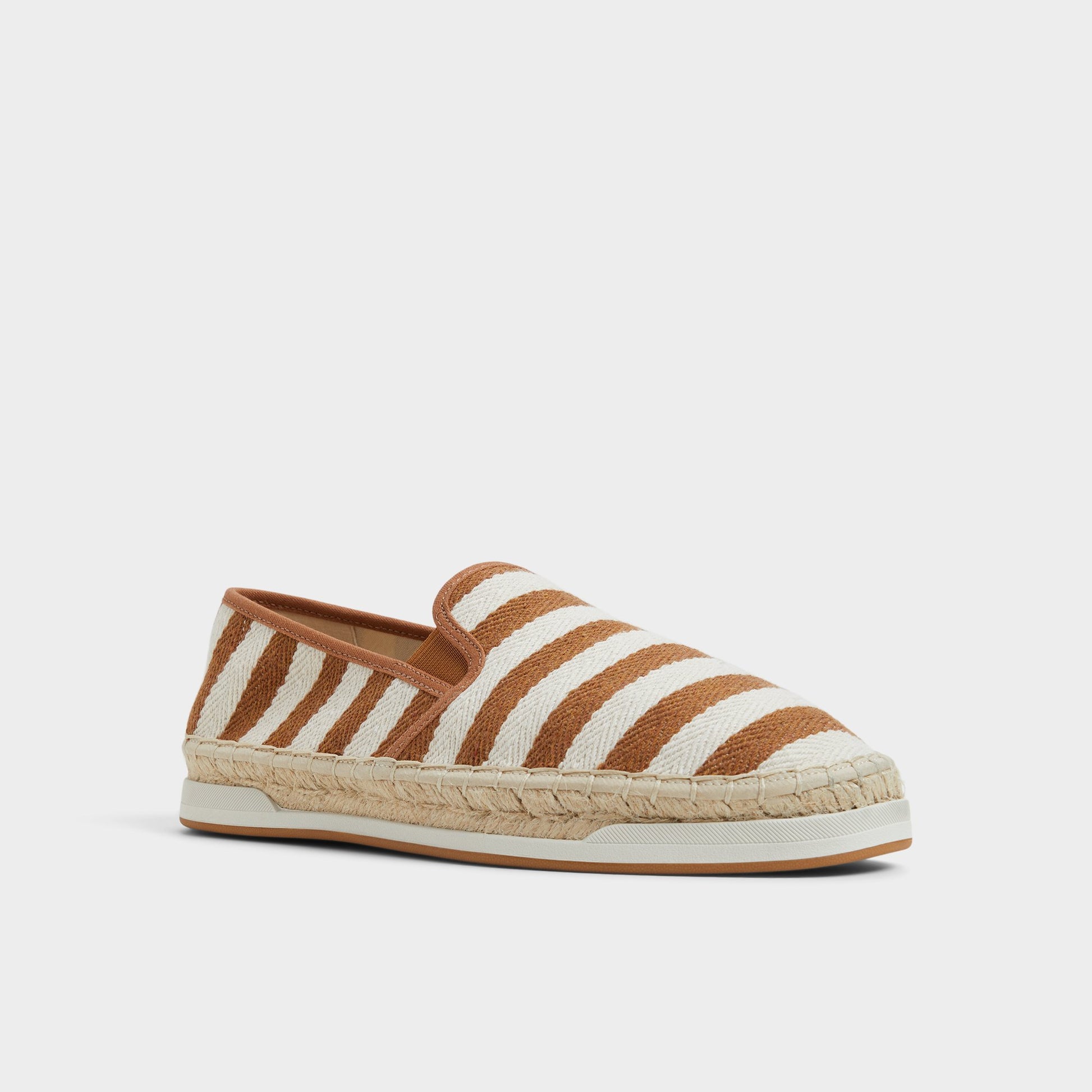 Three-quarter angle of Cognac Johnney Espadrille's front side