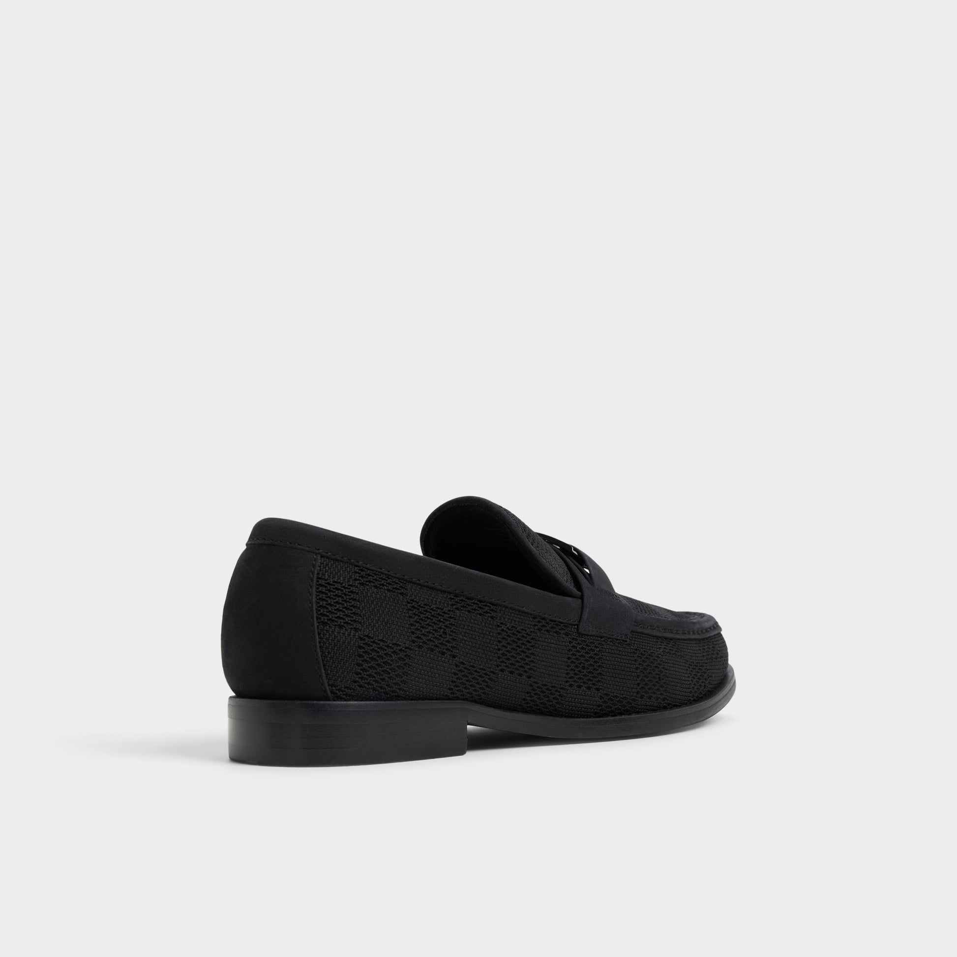 Three-quarter angle of Black Hawley Loafer's back side