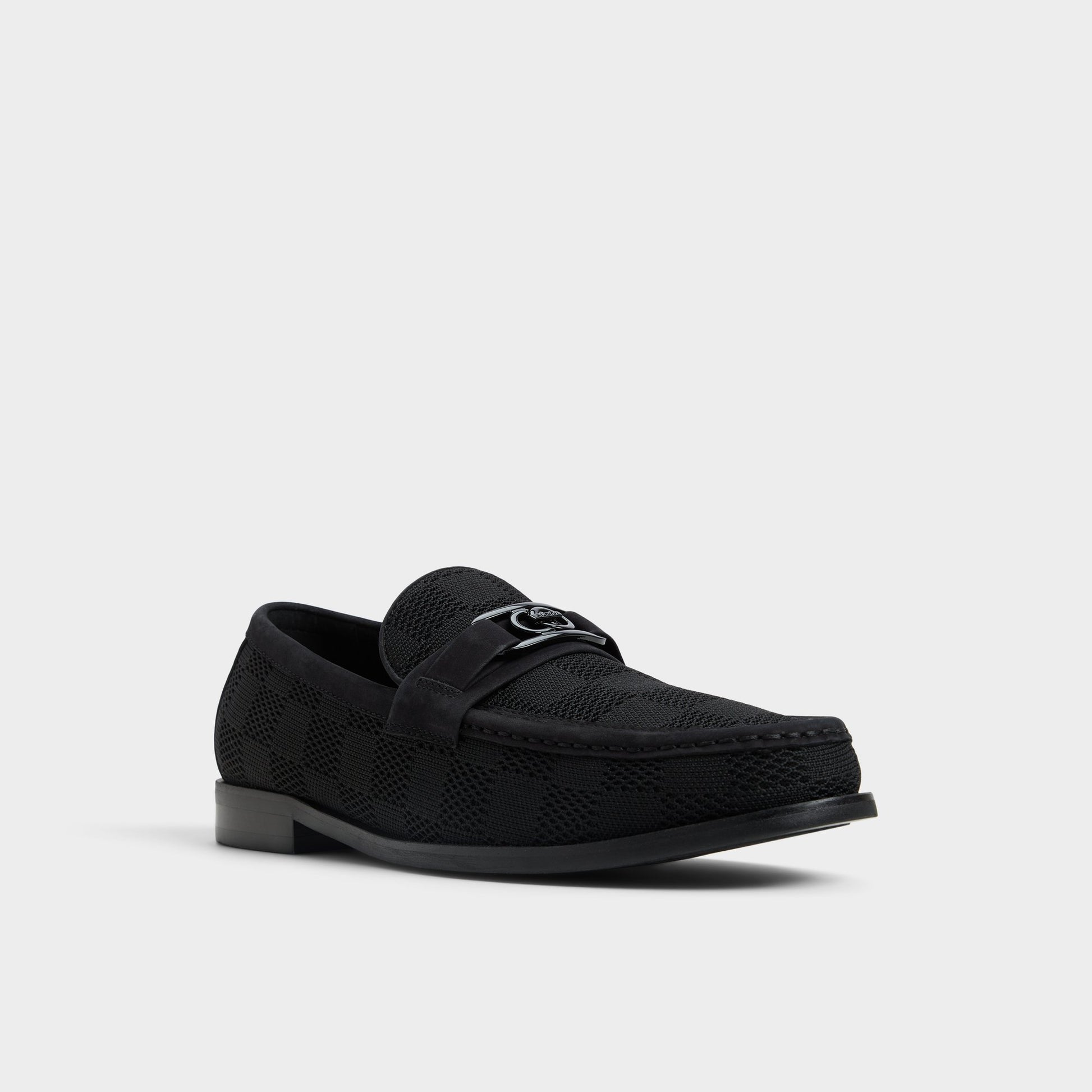 Three-quarter angle of Black Hawley Loafer's front side