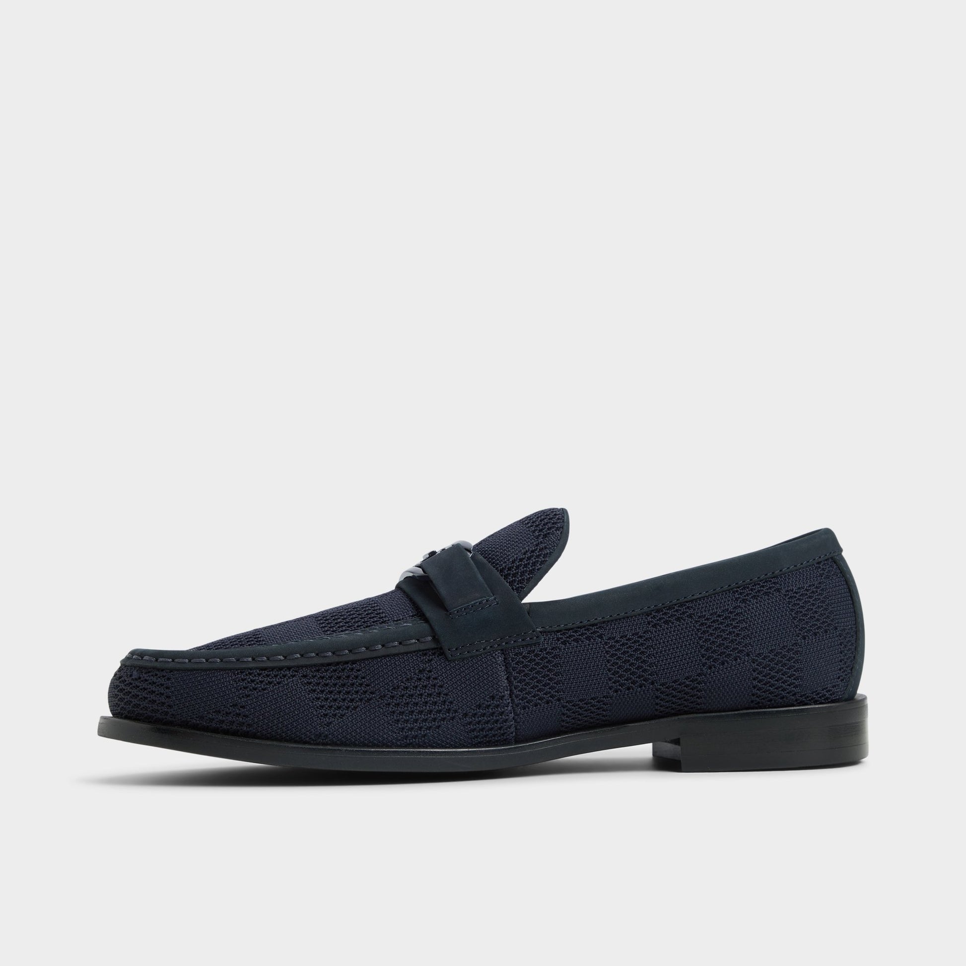 Side view of Navy Hawley Loafer