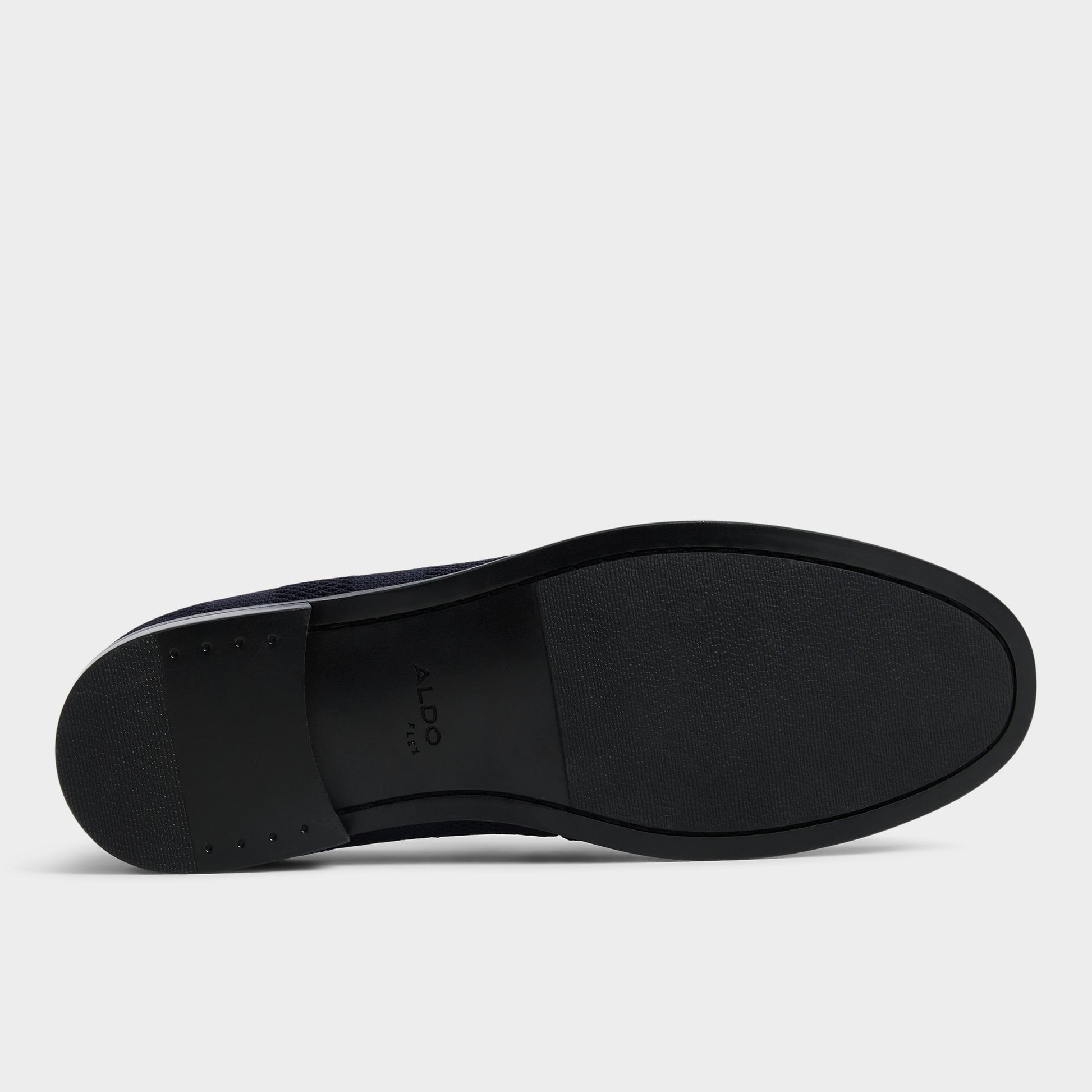 View of Navy Hawley Loafer's sole