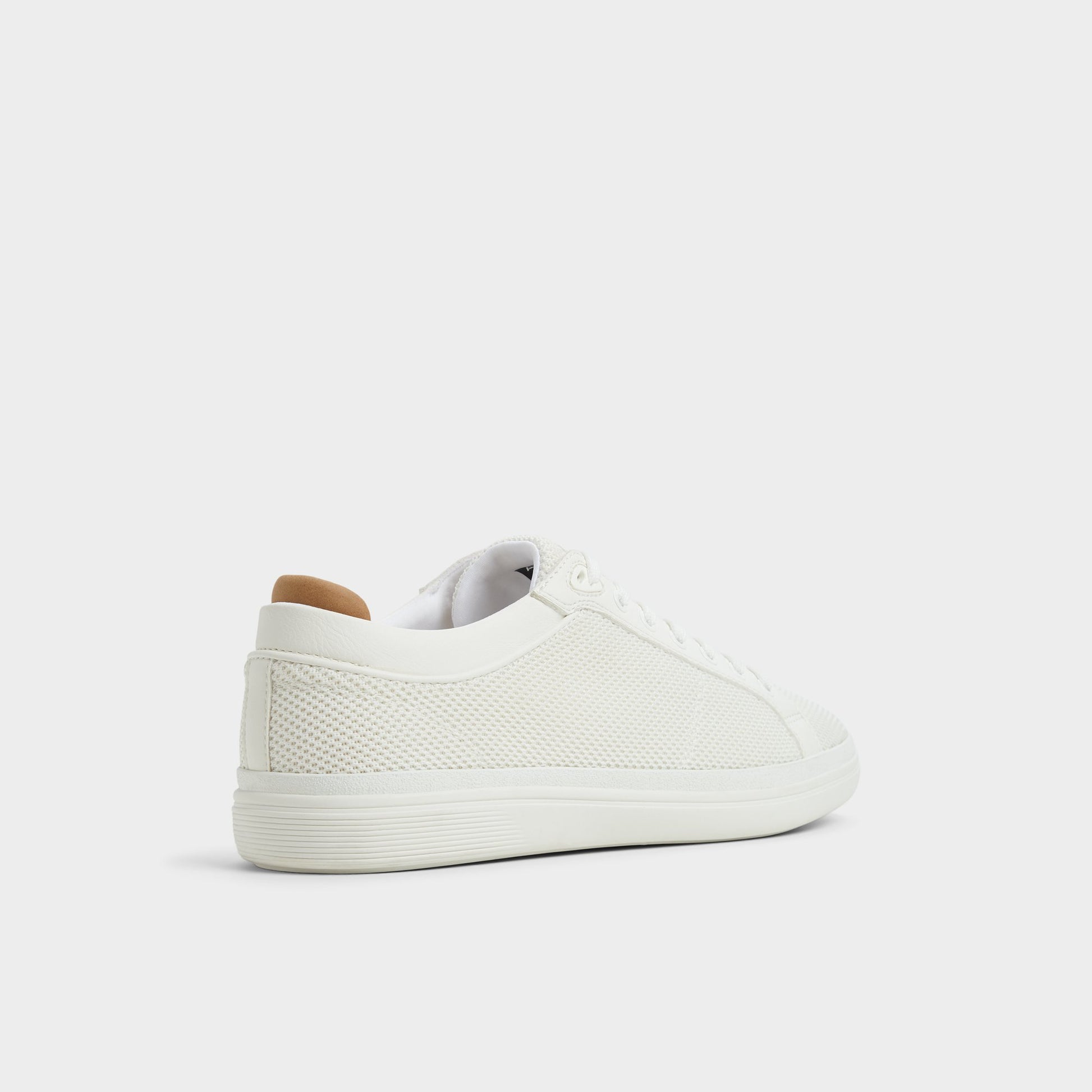 Three-quarter angle of White Finespec Low top sneaker's back side