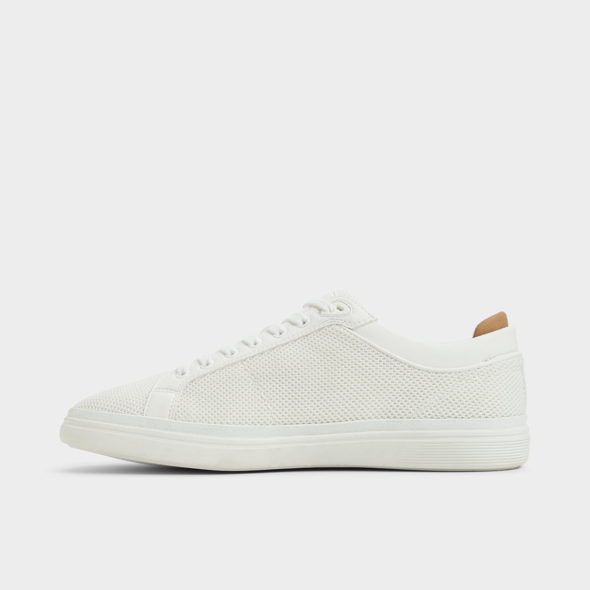 Side view of White Finespec Low top sneaker