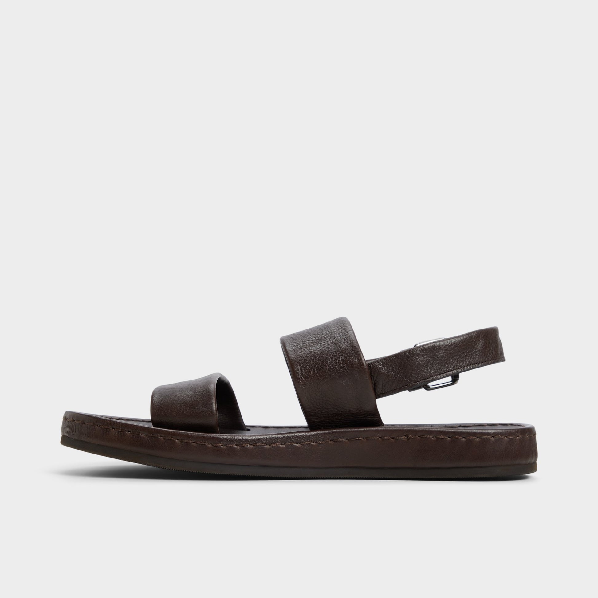Side view of Dark Brown Wiley Slide sandal