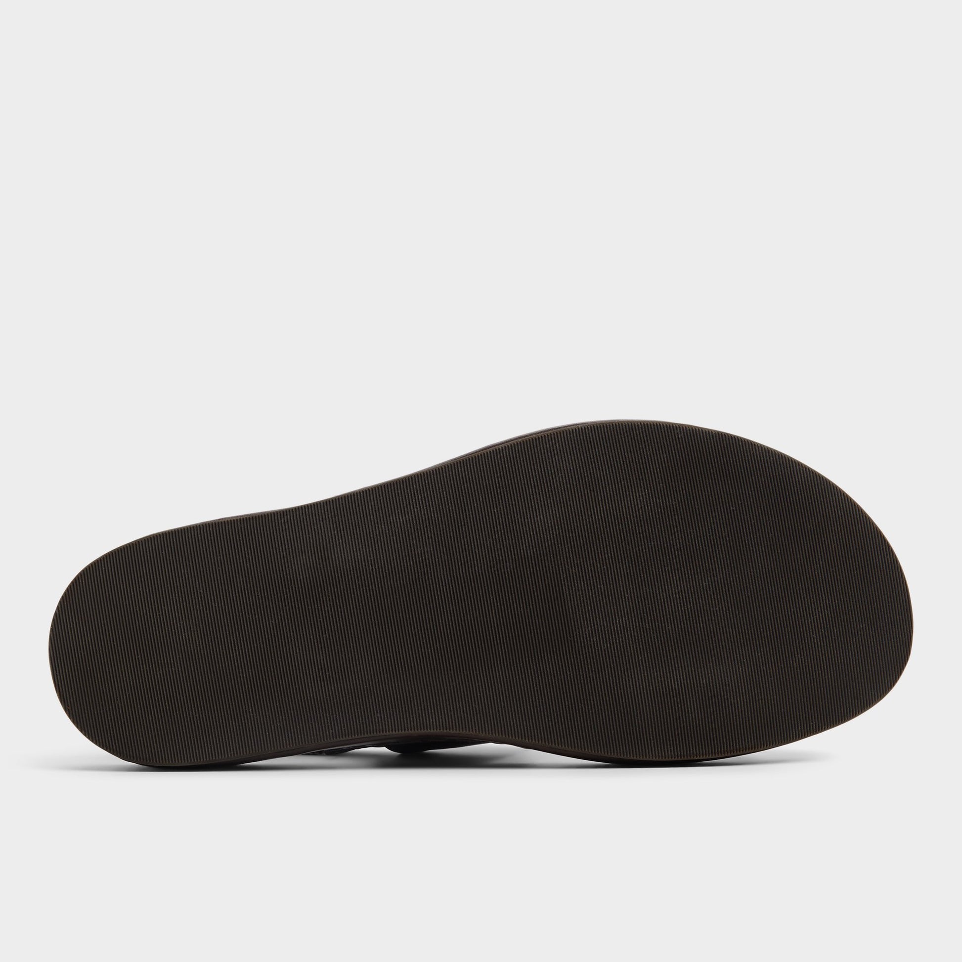View of Dark Brown Wiley Slide sandal's sole