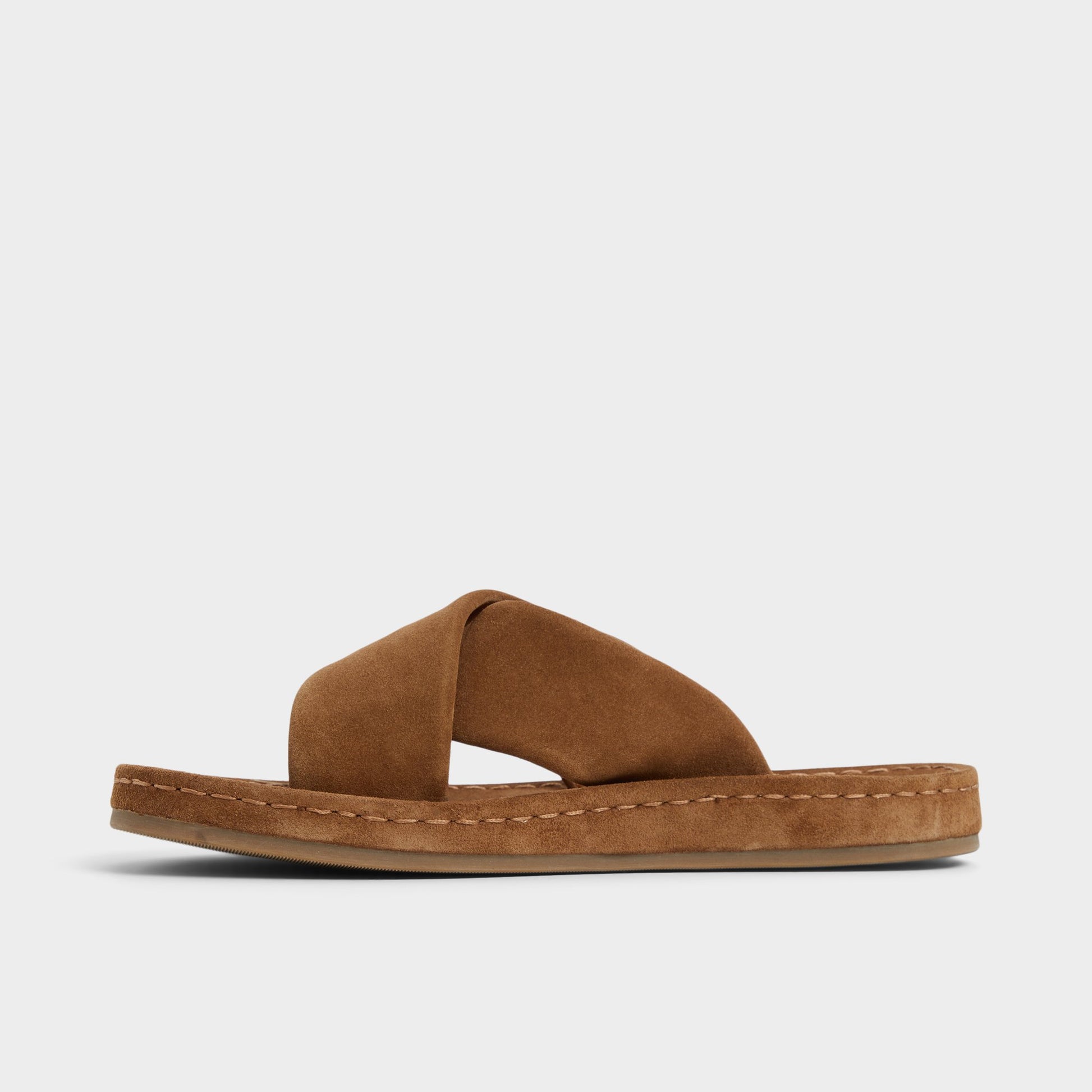 Side view of Light Brown Steele Slide sandal