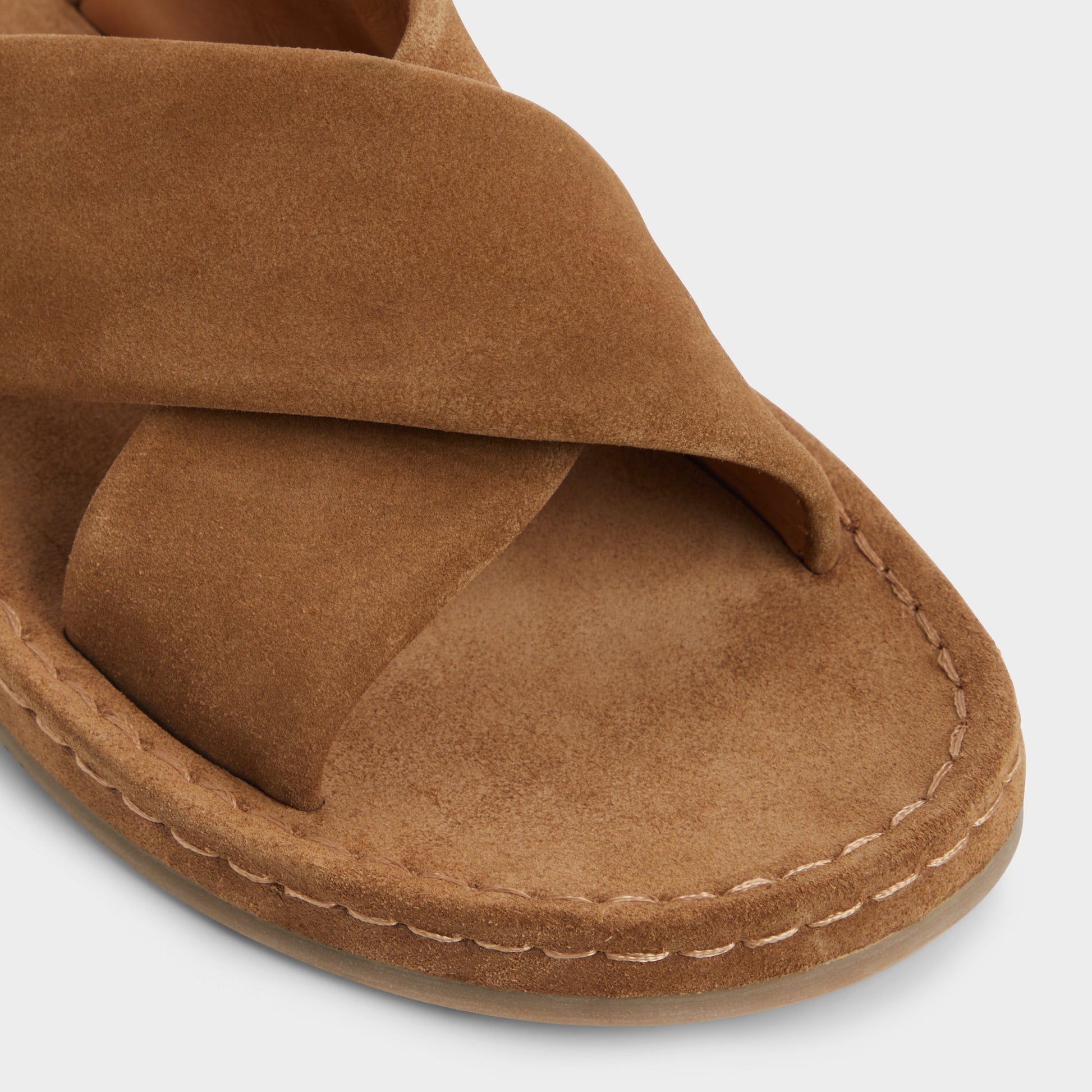 Close-up of the Light Brown Steele Slide sandal